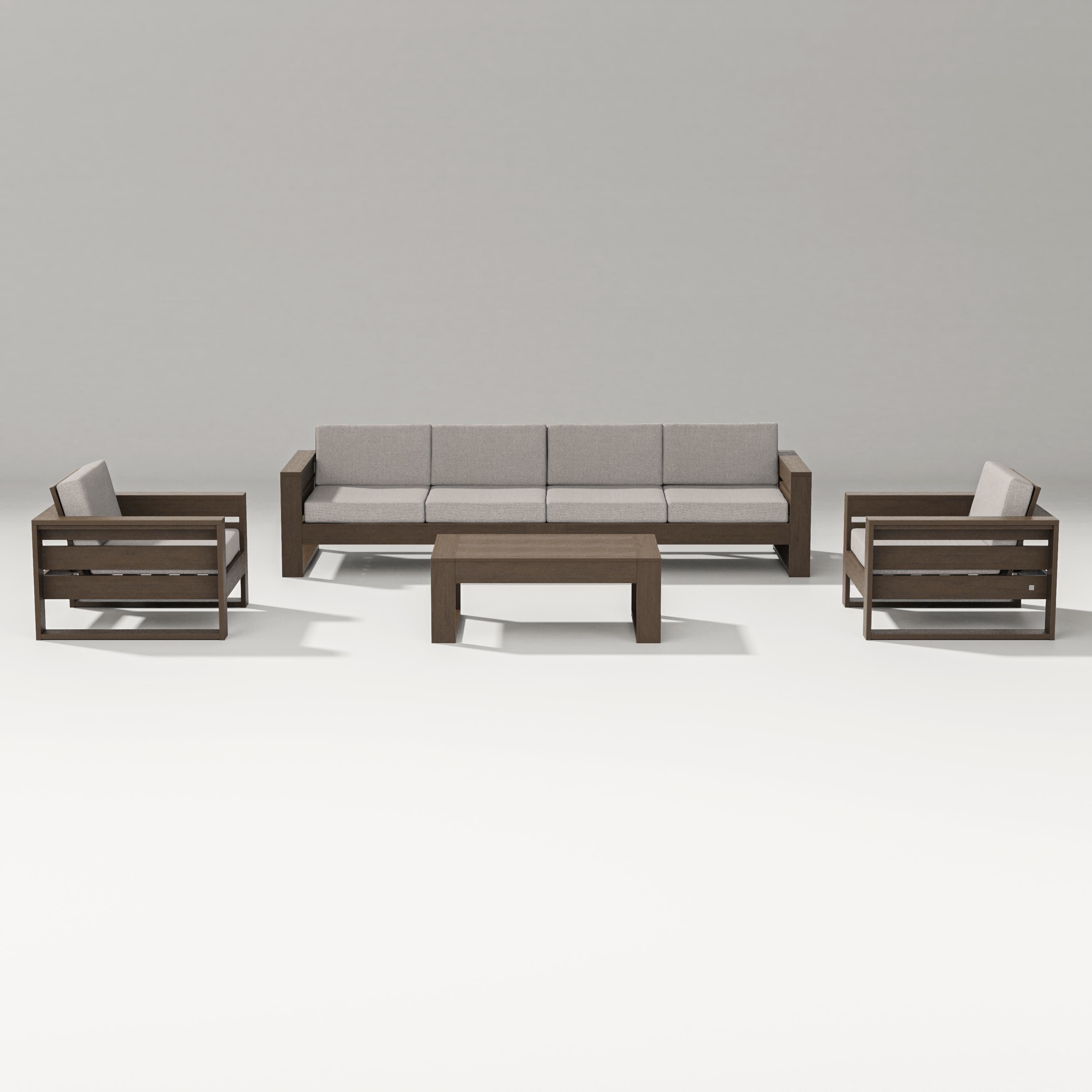 Latitude 5-Piece Lounge Sofa Set in Kona / Weathered Tweed
