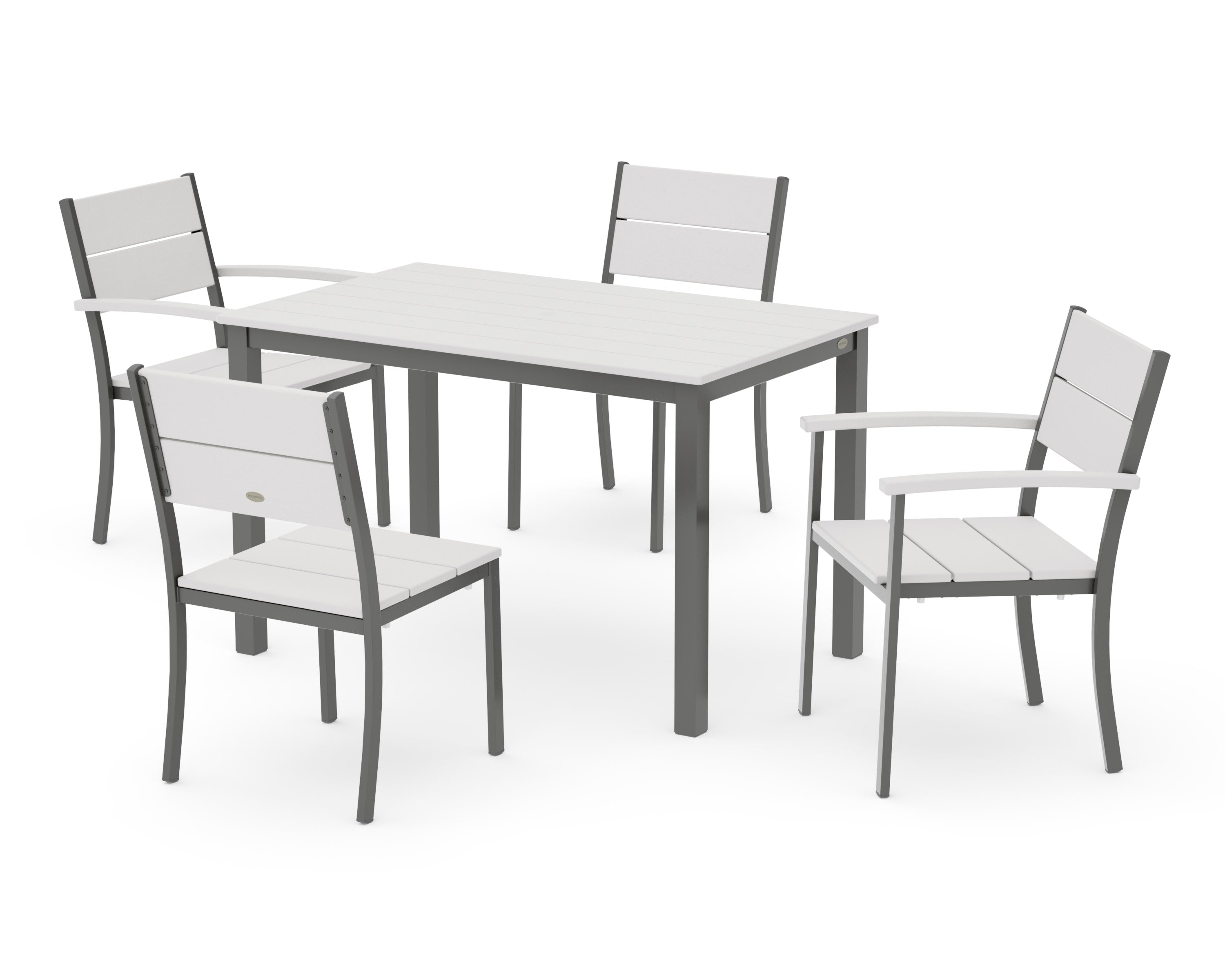 Main Street 5-Piece Dining Set in Charcoal / Vintage White