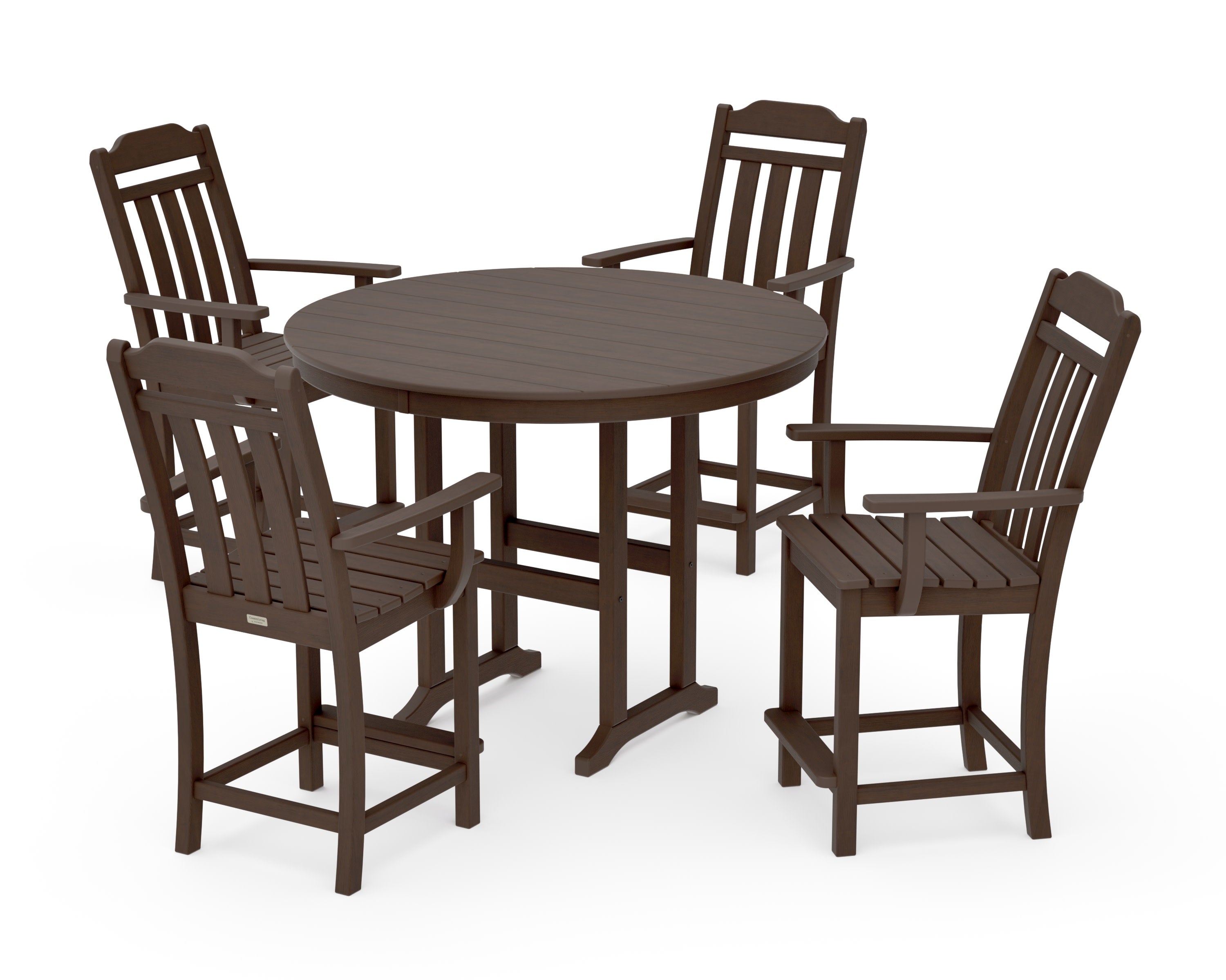 Cottage 5-Piece Round Farmhouse Counter Set in Kona