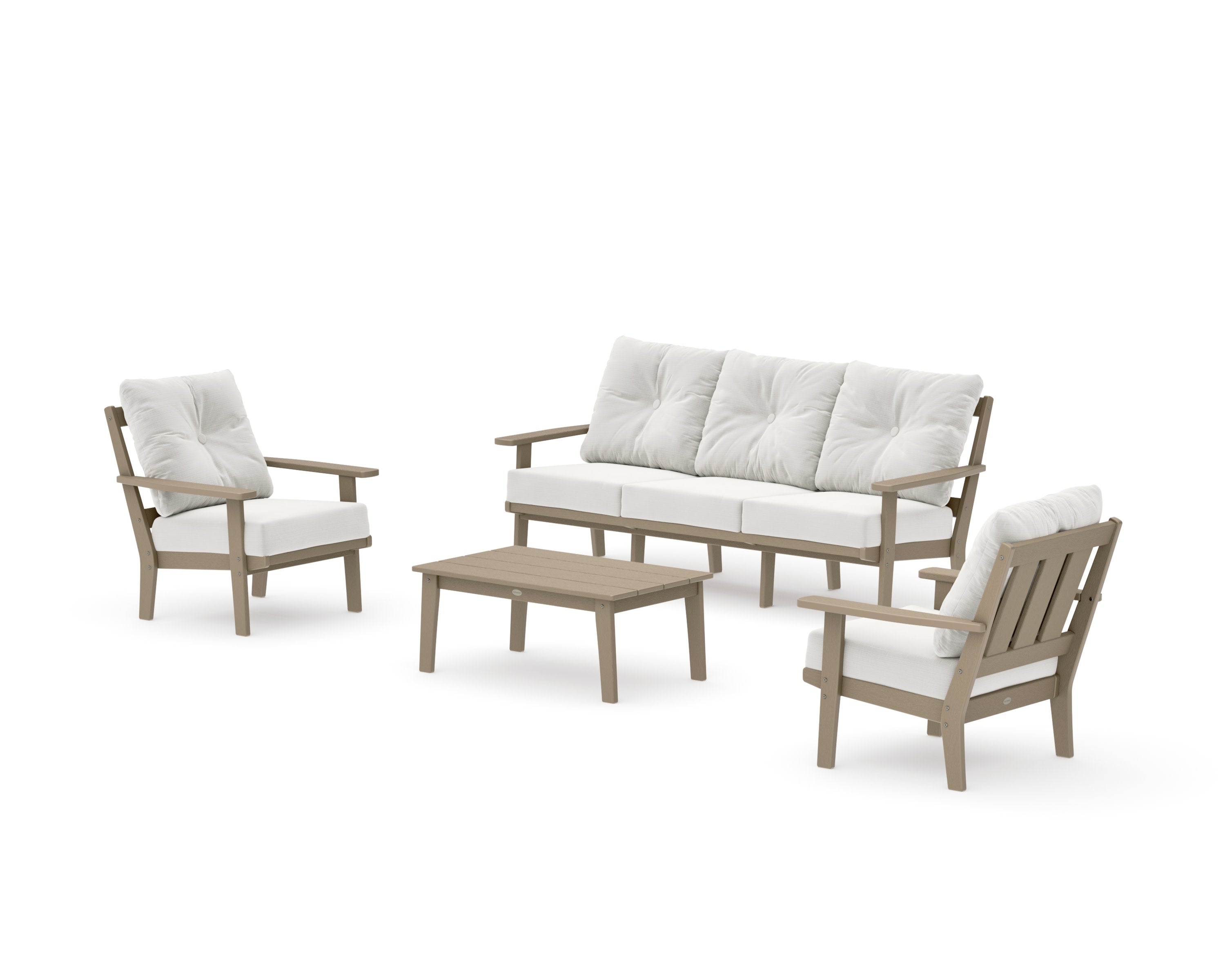 Oxford 4-Piece Deep Seating Set with Sofa in Vintage Sahara / Natural Linen