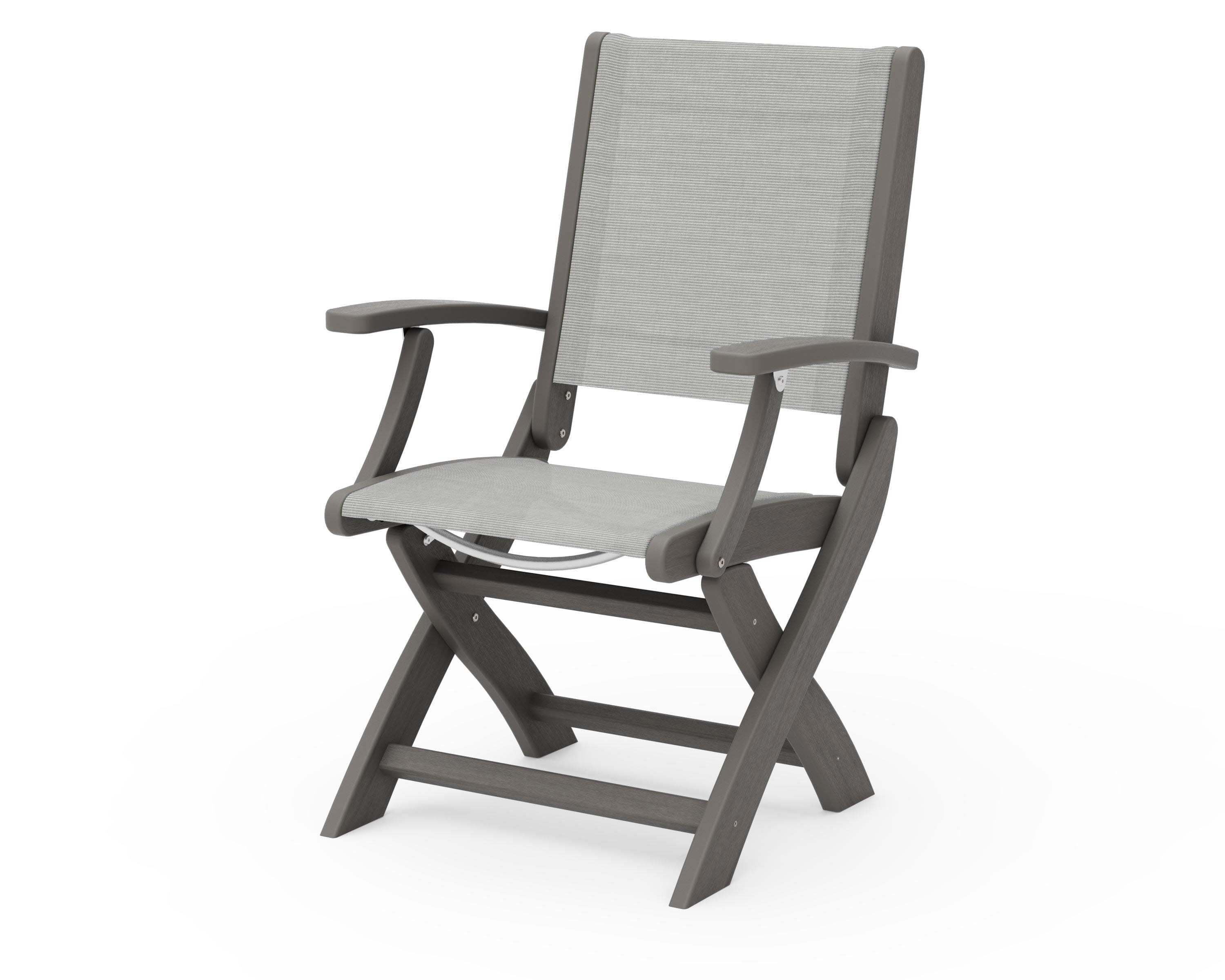 Coastal Folding Chair in Driftwood / Metallic Sling