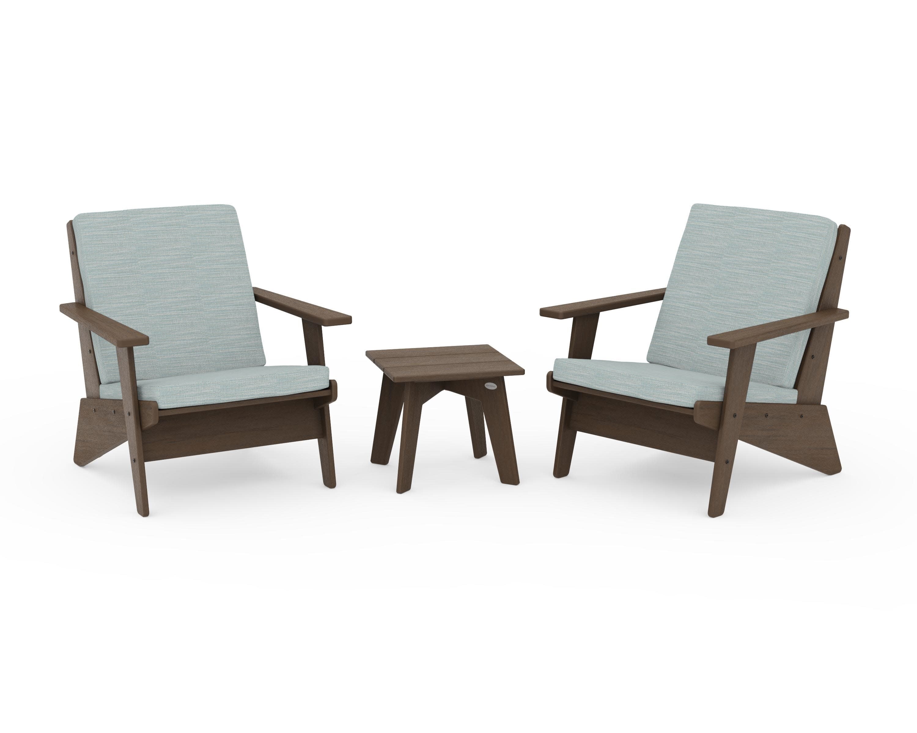 Riviera Modern Lounge 3-Piece Set in Kona / Soothe Mist