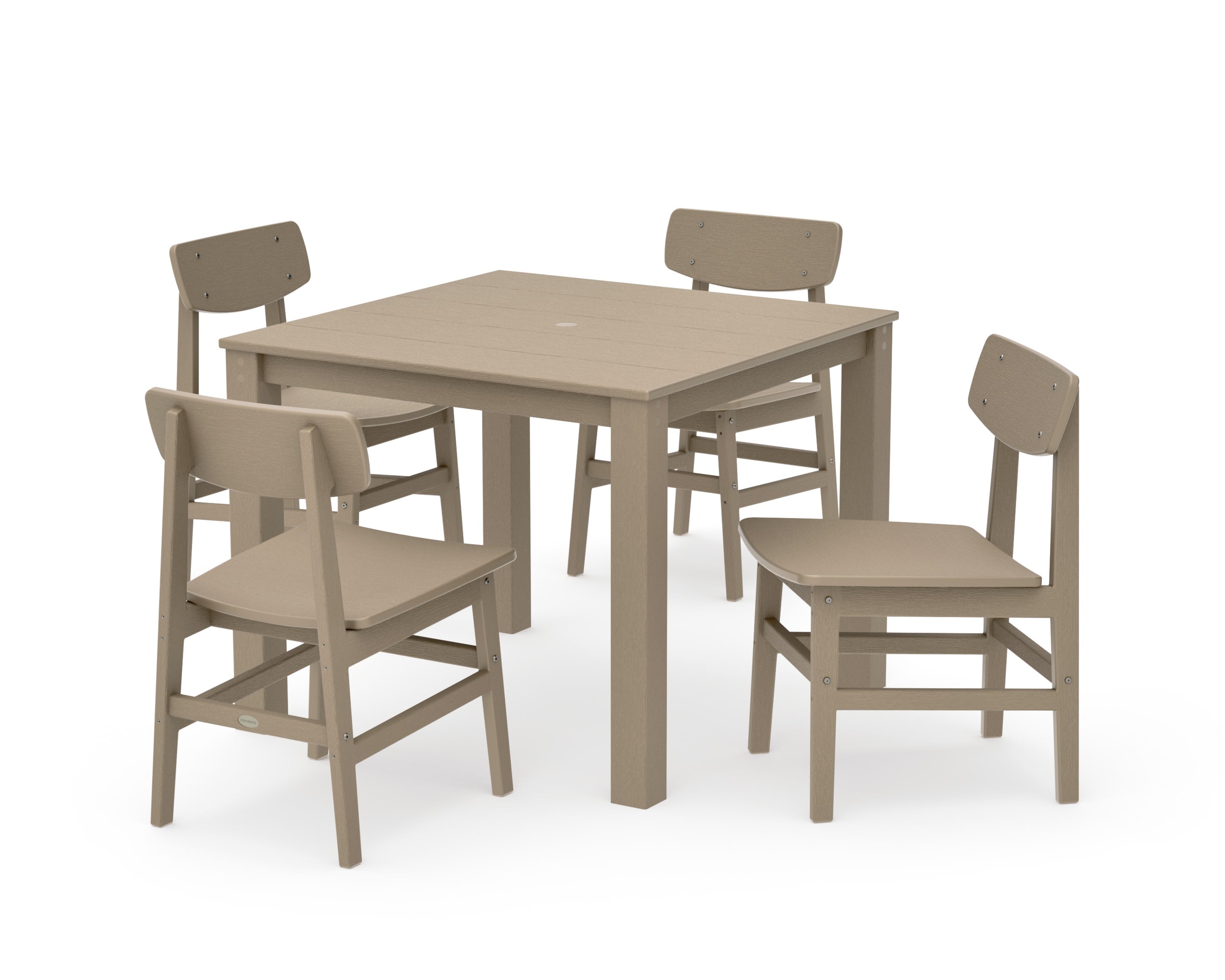 Modern Studio Urban Chair 5-Piece Parsons Dining Set in Vintage Sahara