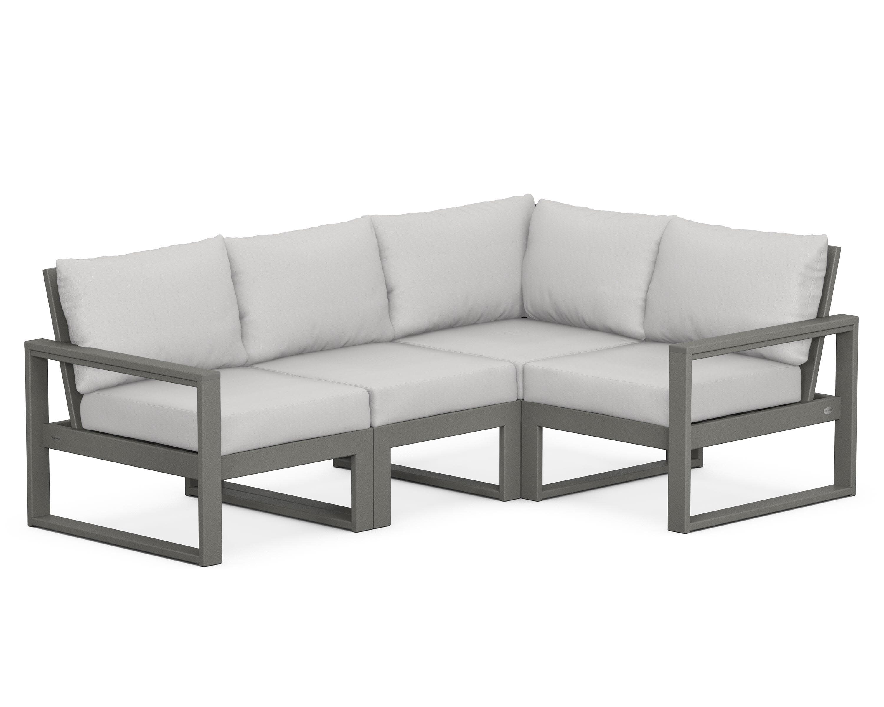 EDGE 4-Piece Modular Deep Seating Set in Slate Grey / Diamond in the Rough