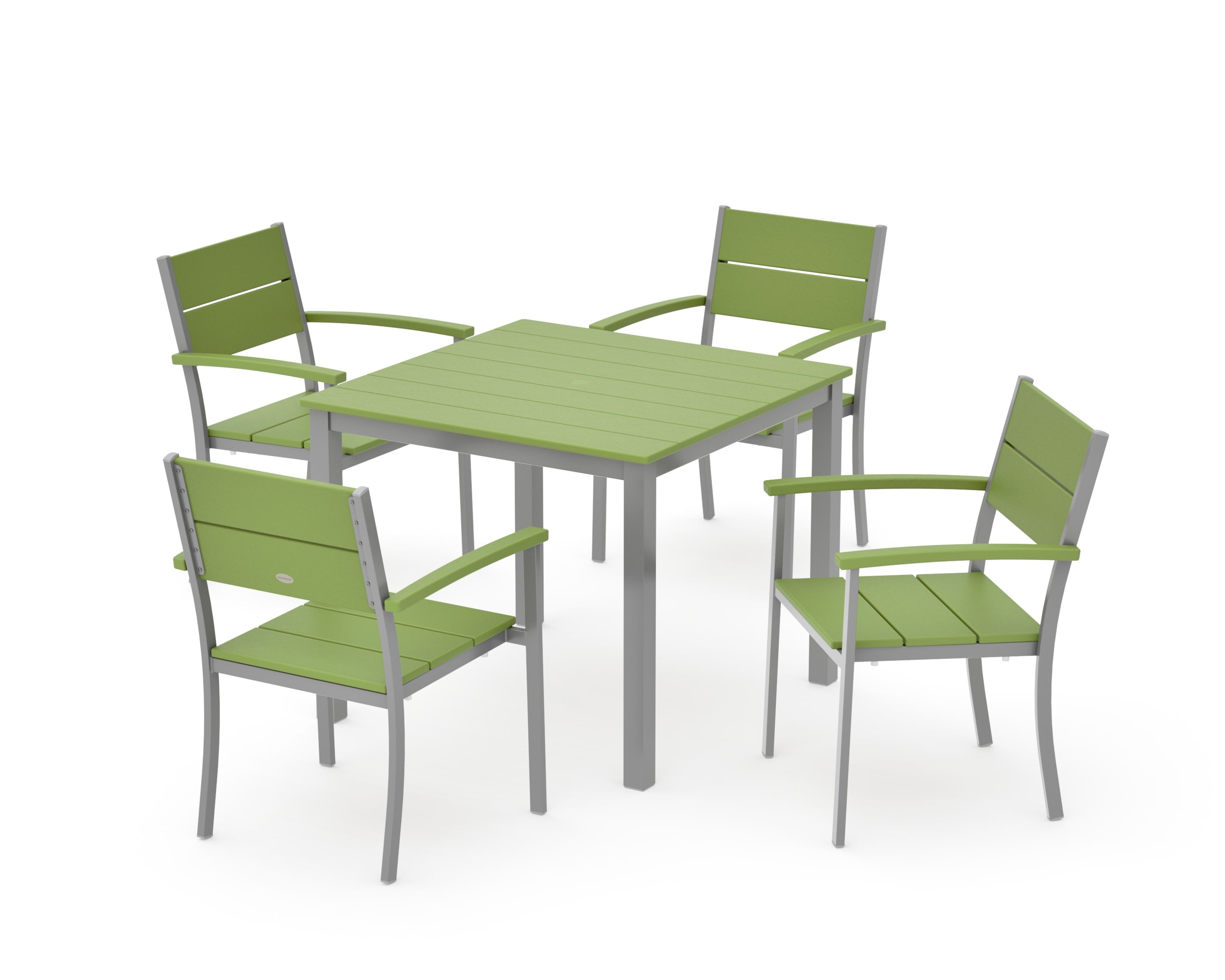 Main Street 5-Piece Dining Set in Silver / Lime
