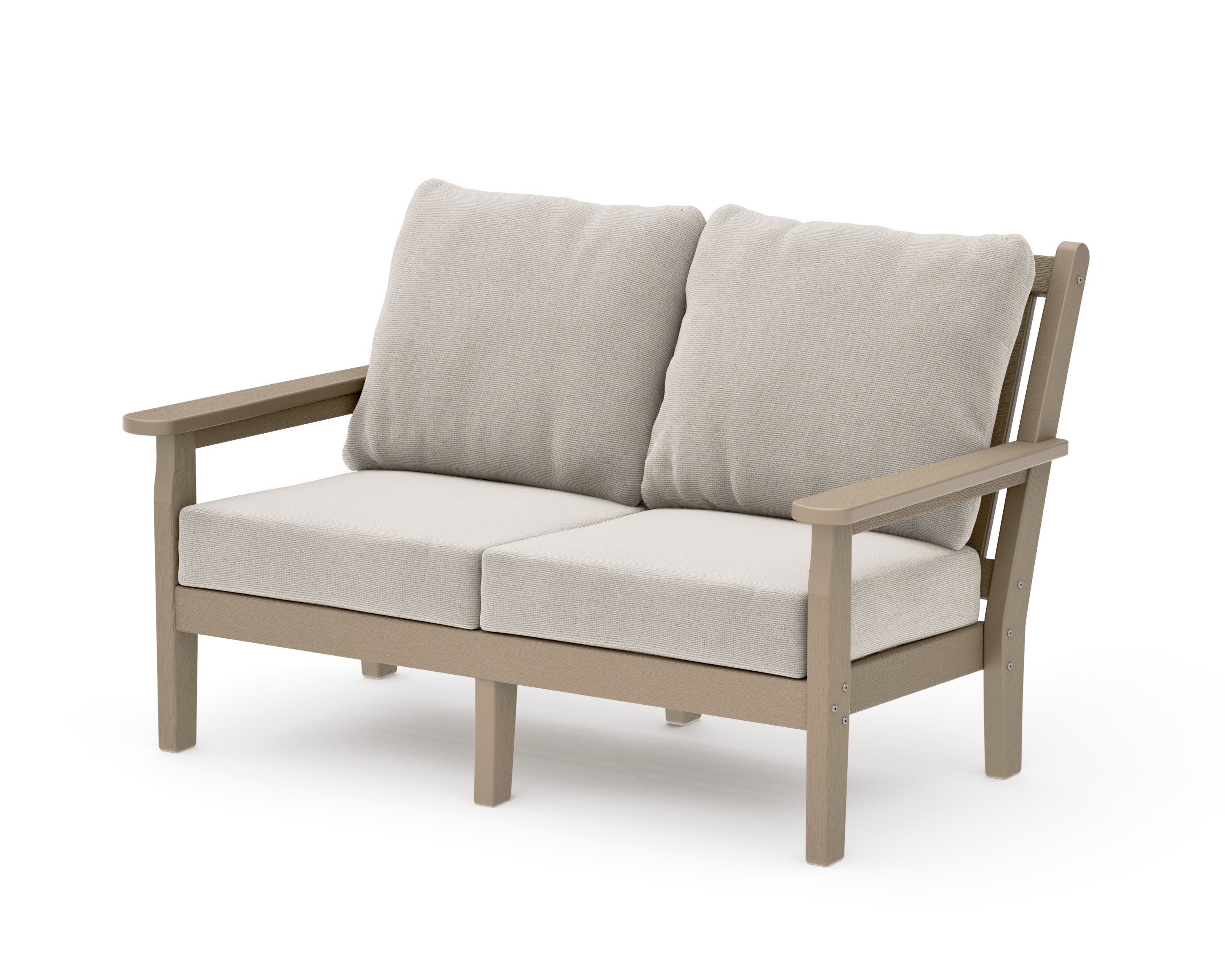Chippendale Deep Seating Loveseat in Vintage Sahara / Dune Burlap