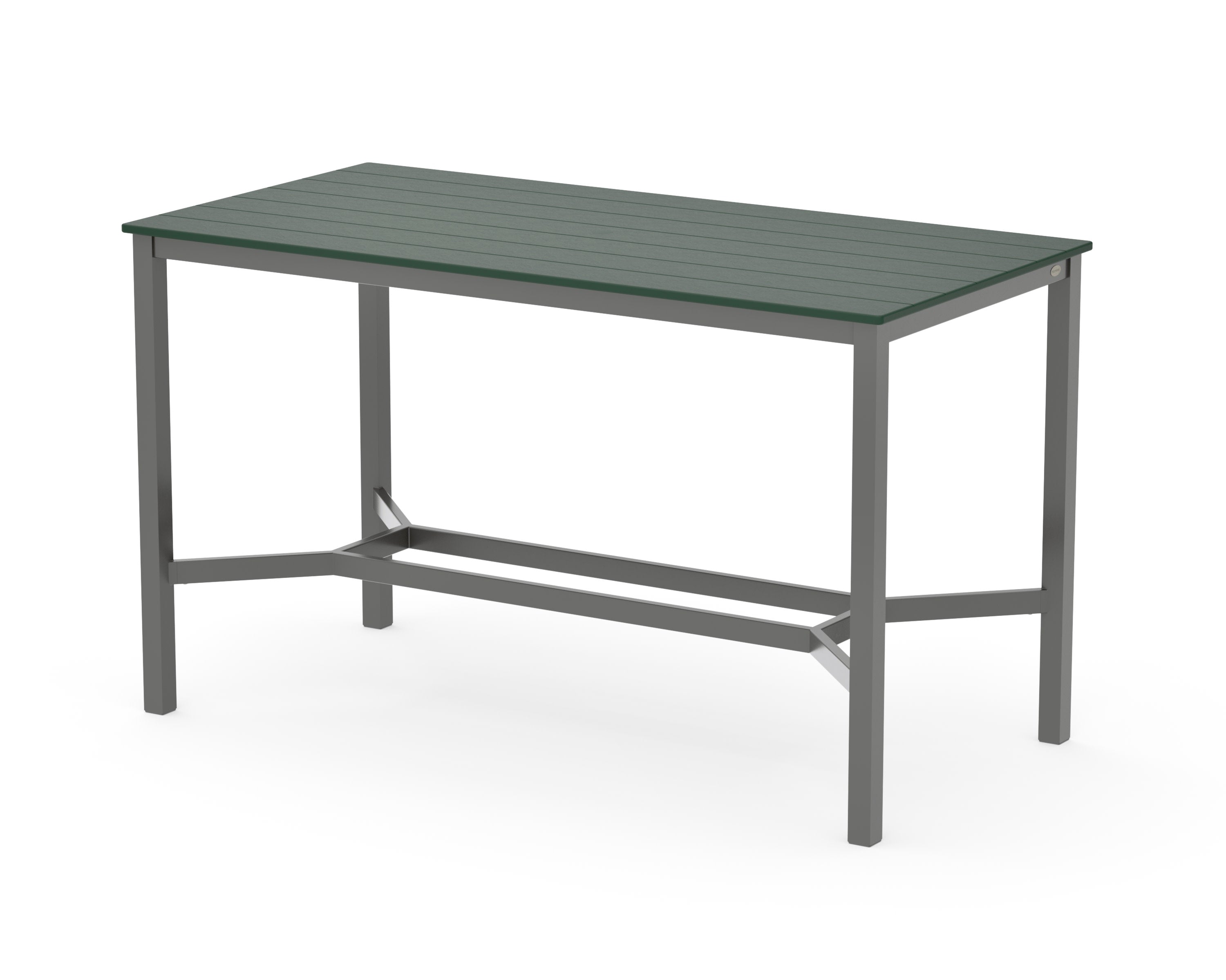 Main Street 36 x 72 Bar Table in Charcoal / Green
