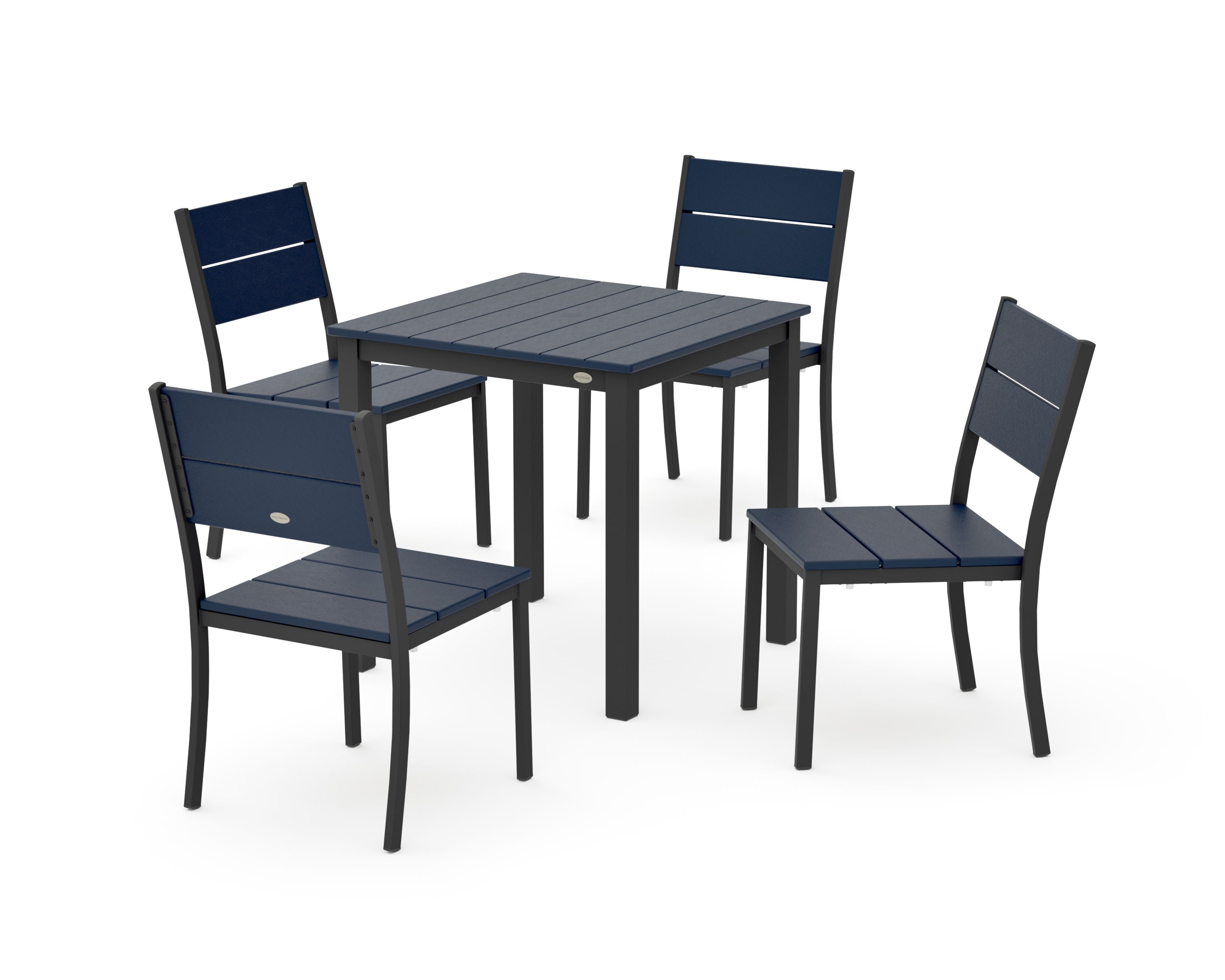 Main Street 5-Piece Square Dining Set- Small in Black / Navy
