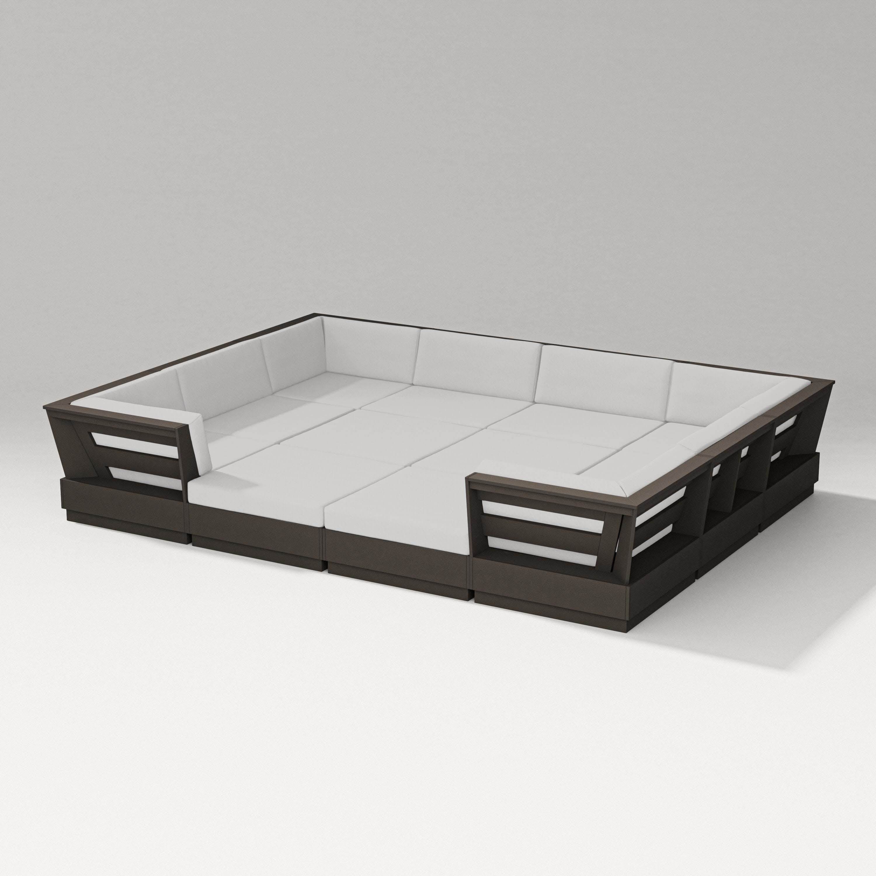 Elevate 12-Piece Pit Sectional in Vintage Coffee / Diamond in the Rough