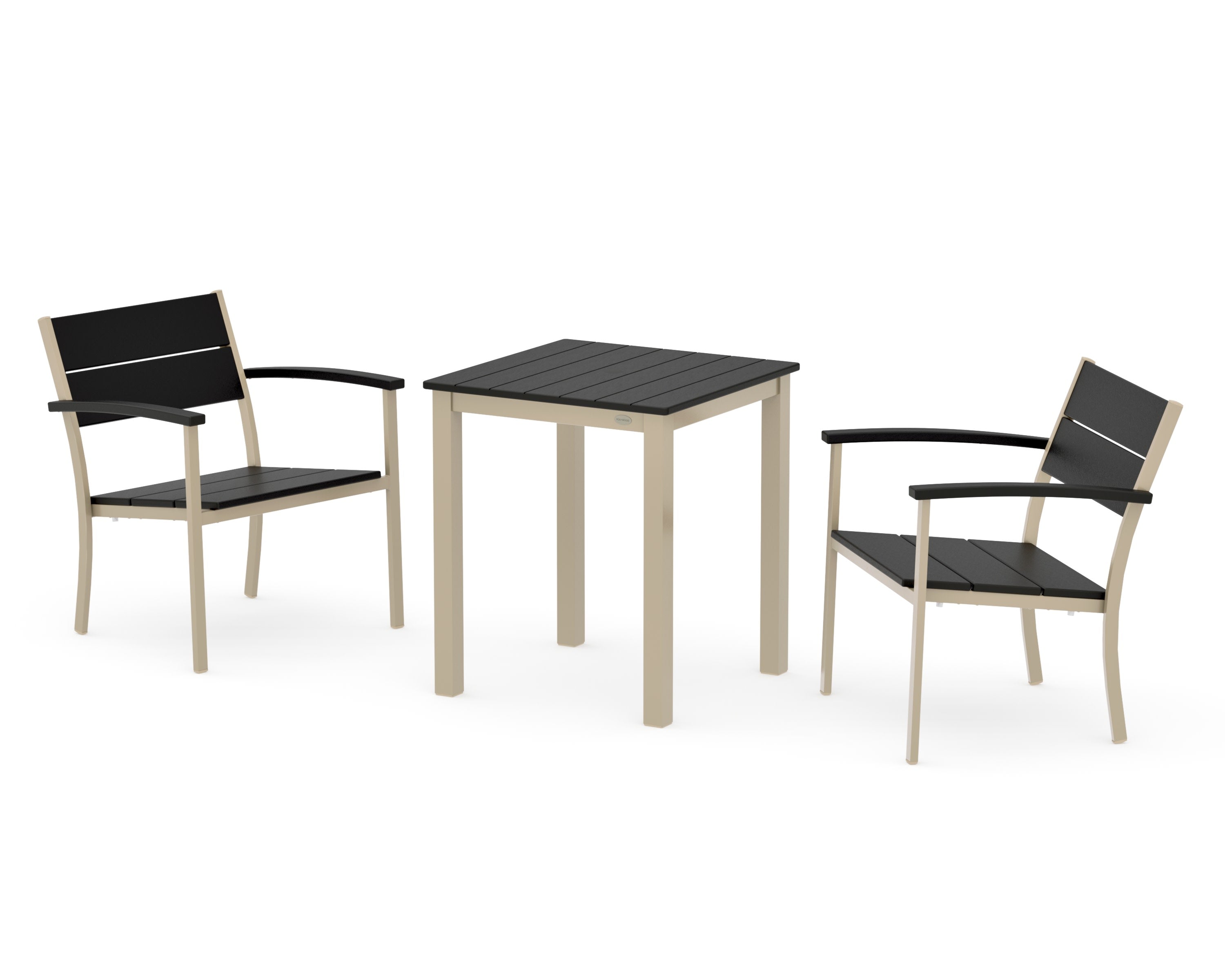 Main Street 3-Piece Square Dining Set in Sand / Black
