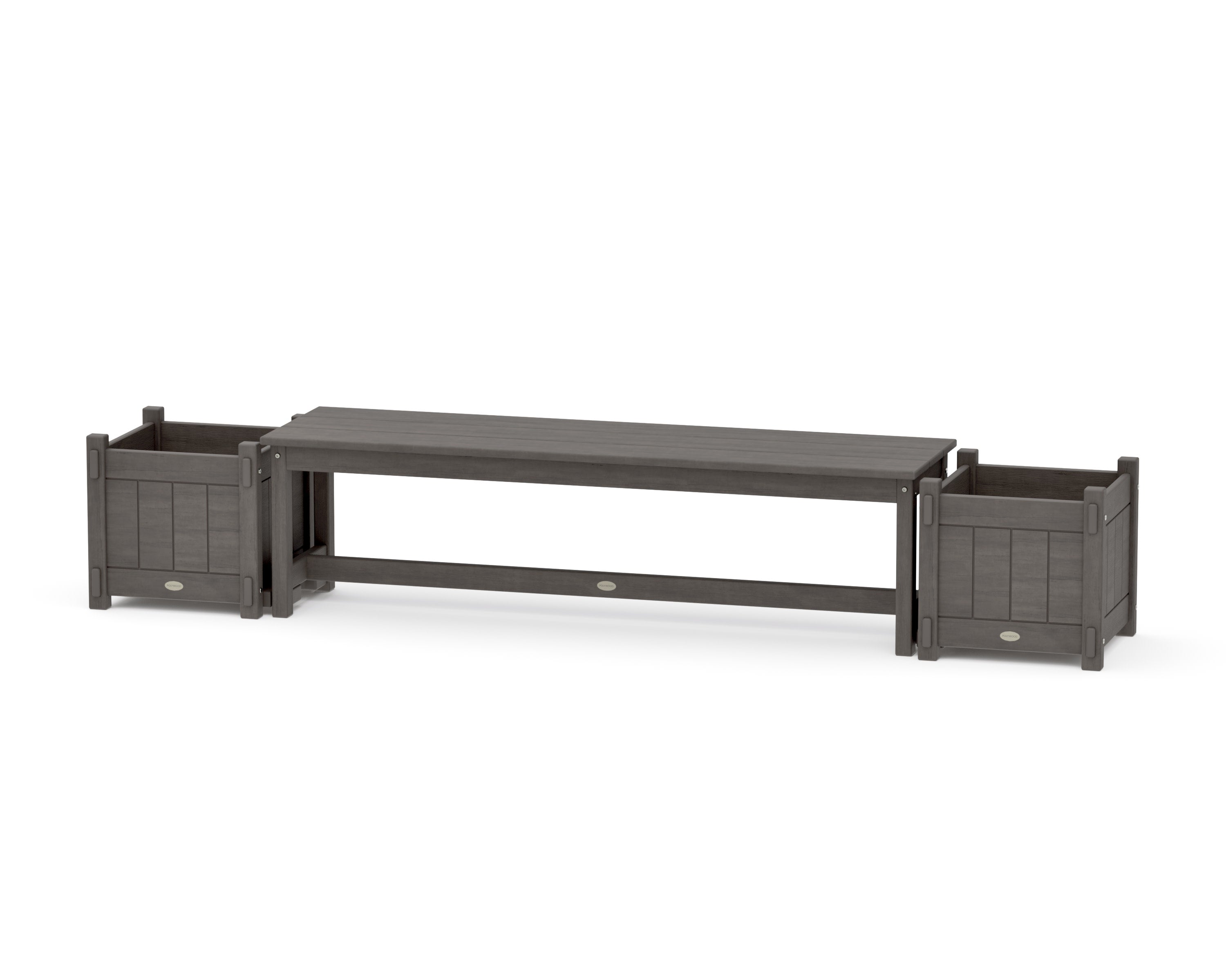 60" Vineyard Straight Planter Bench Set in Driftwood