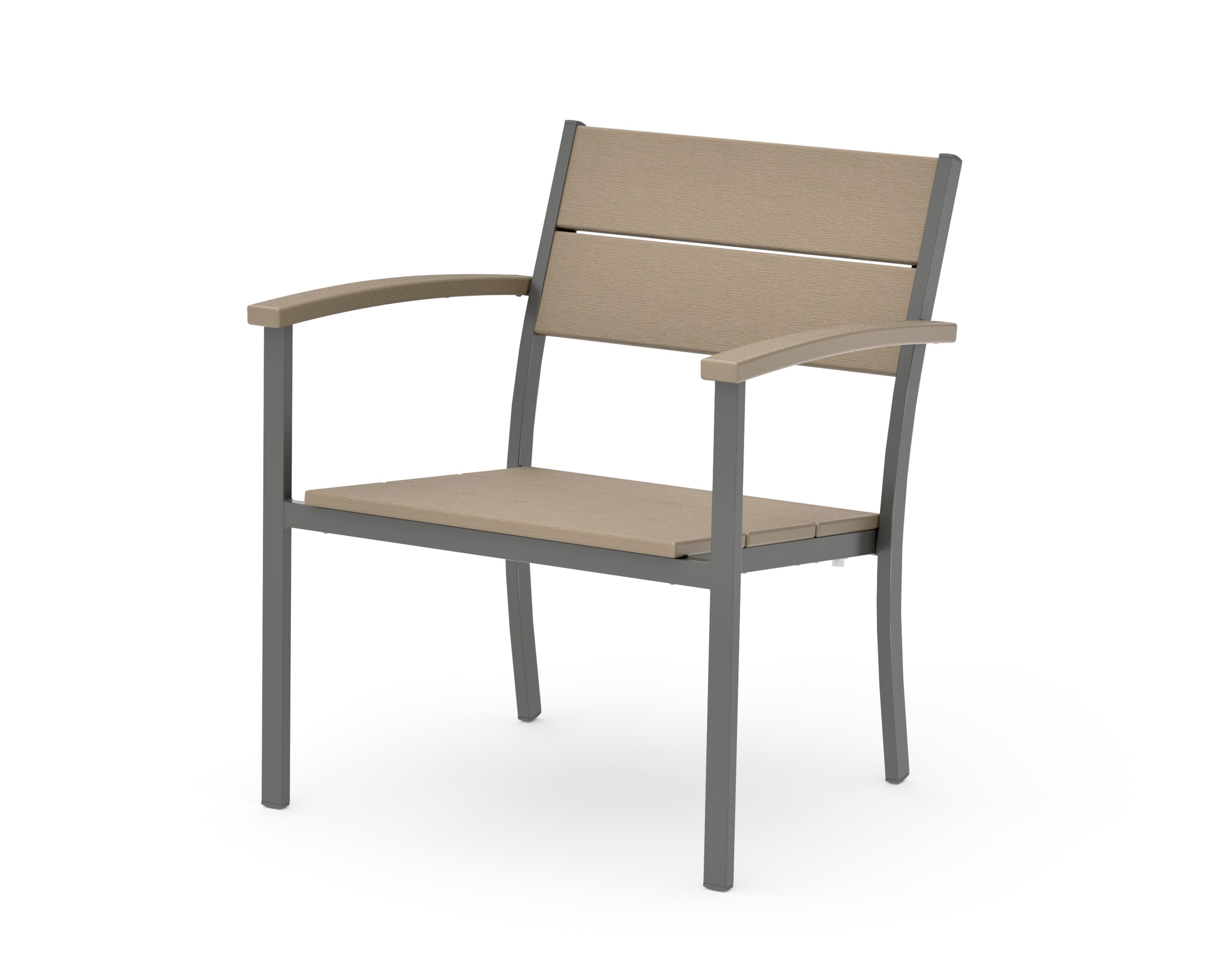 Main Street Stacking Lounge Arm Chair in Charcoal / Vintage Sahara