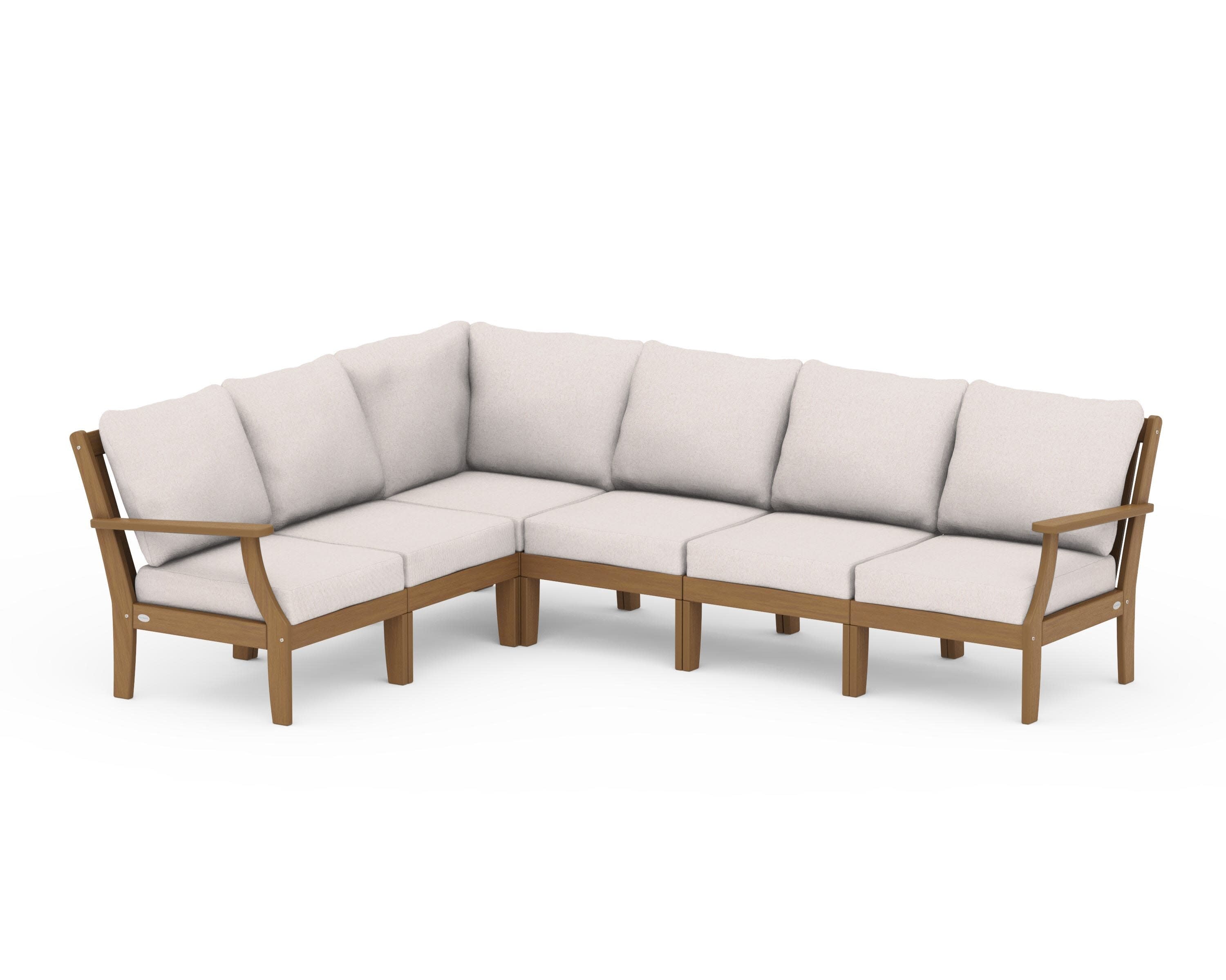 Braxton Modular 6-Piece Deep Seating Set in Natural / Dune Burlap