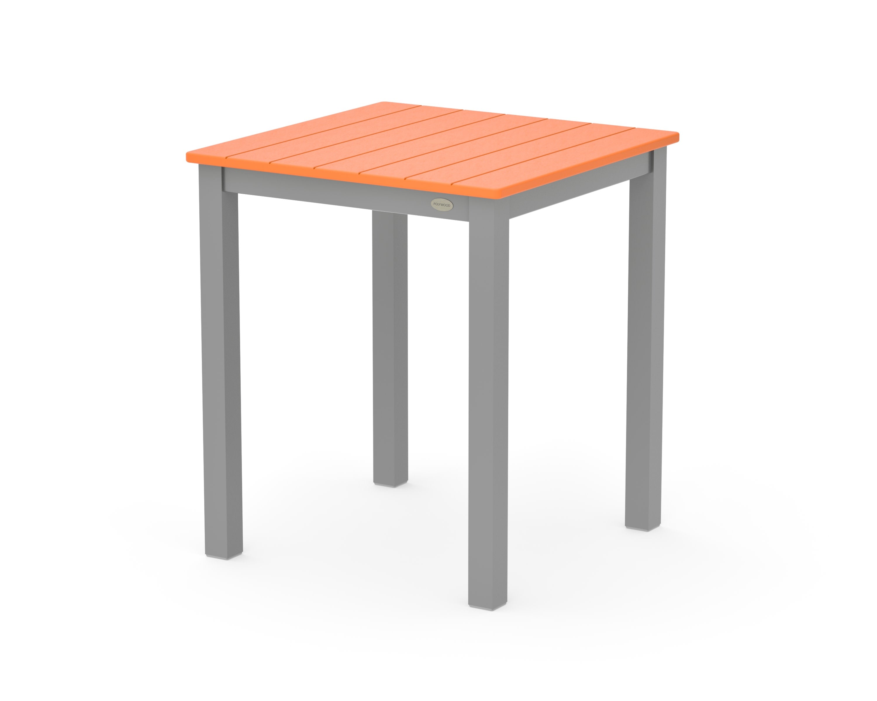 Main Street 26 x 26 Dining Table in Silver / Tangerine