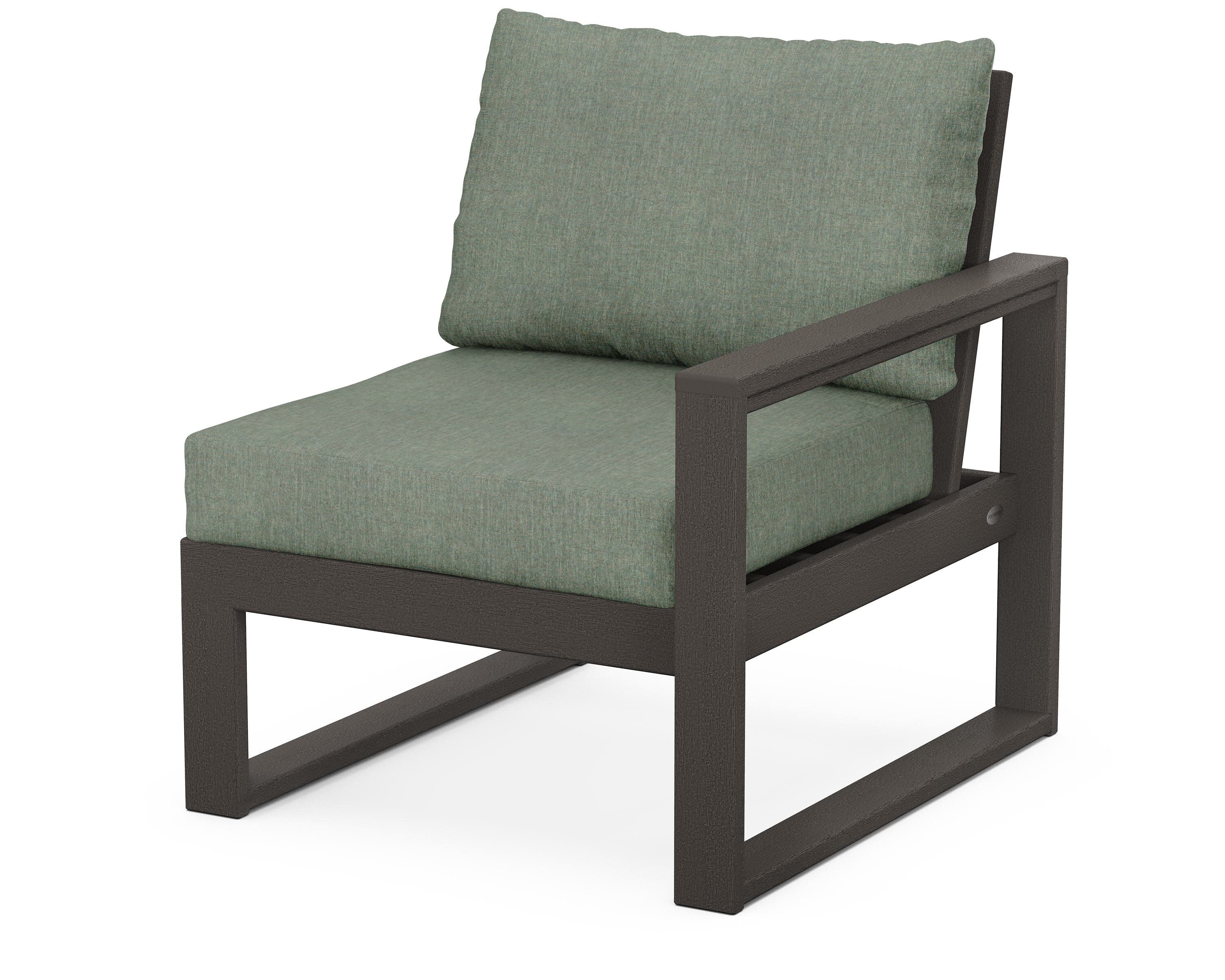 EDGE Modular Right Arm Chair in Vintage Coffee / Cast Sage