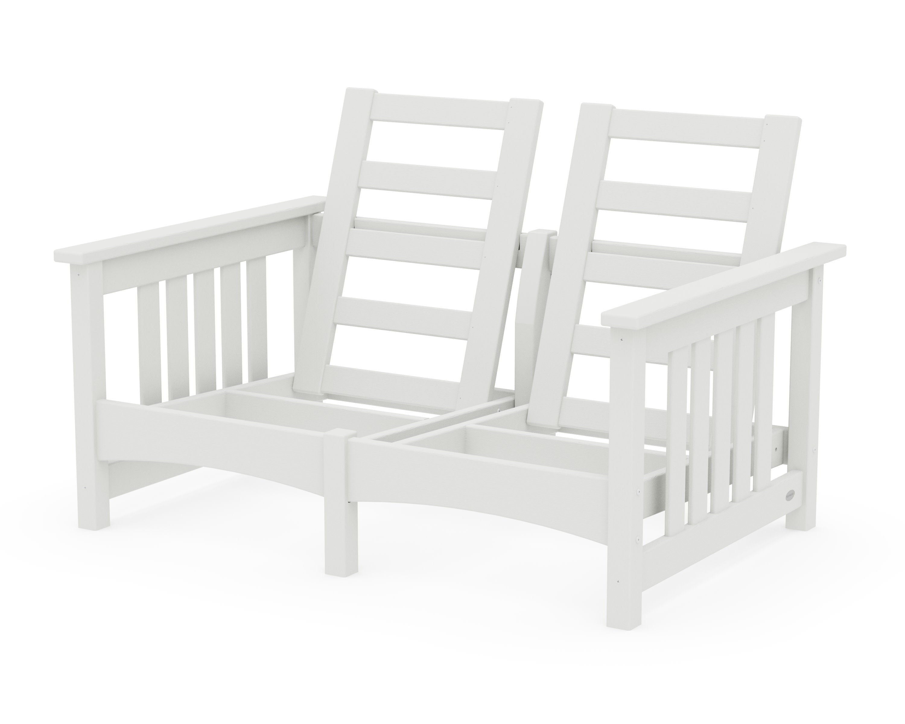 Club Mission Loveseat Frame in Vintage White