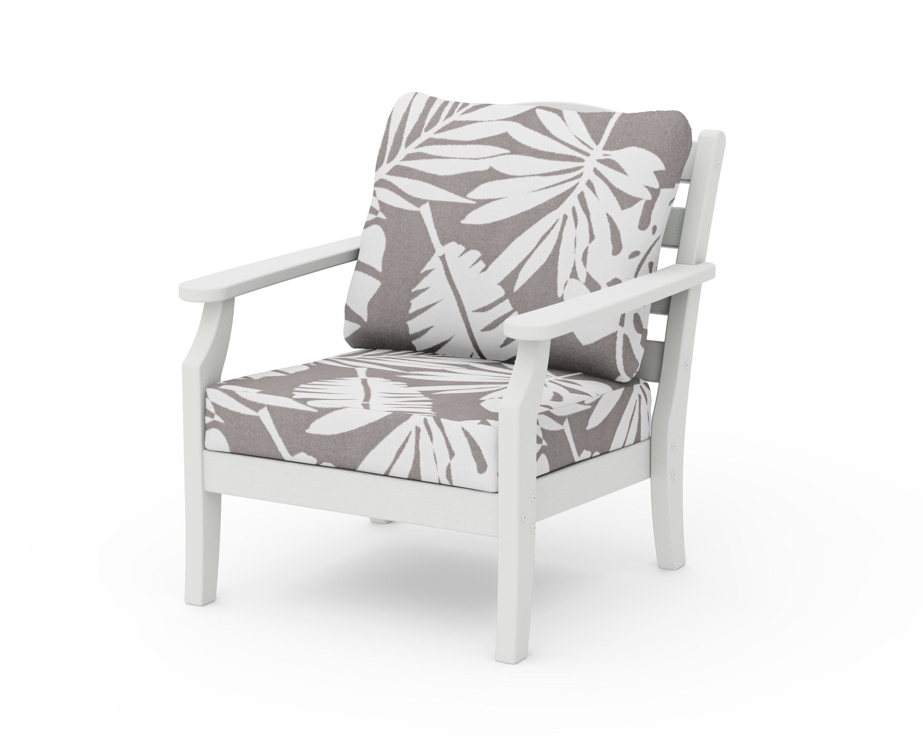 Savannah Deep Seating Chair in Vintage White / Leaf Grey Mist