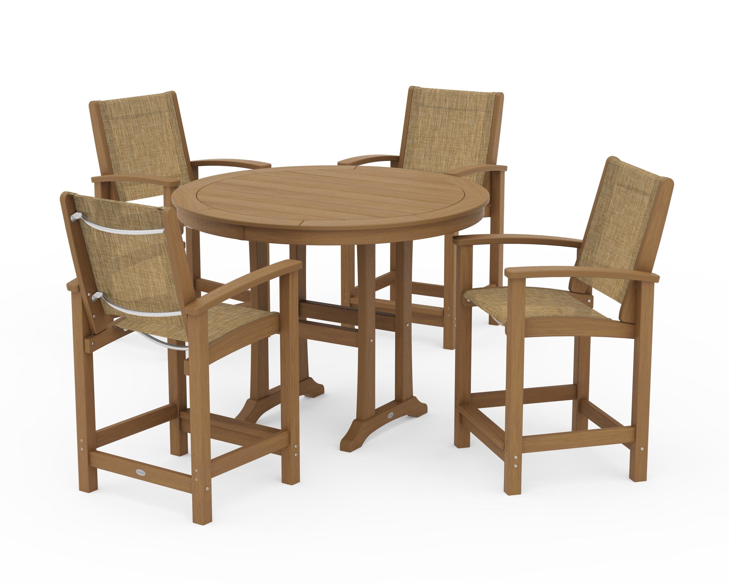 Coastal 5-Piece Counter Set in Natural / Burlap Sling