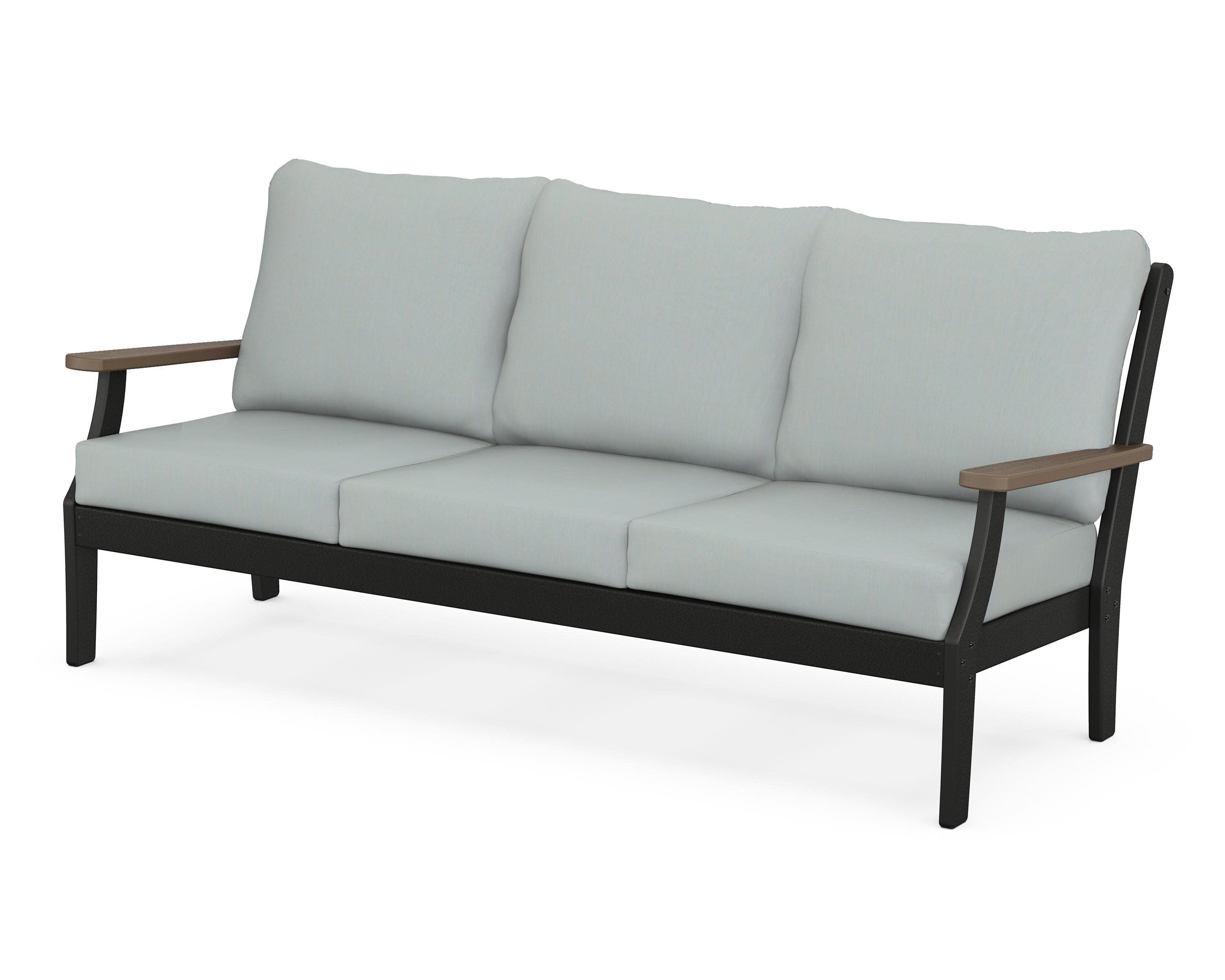 Braxton Deep Seating Sofa in Black / Kona / Spa
