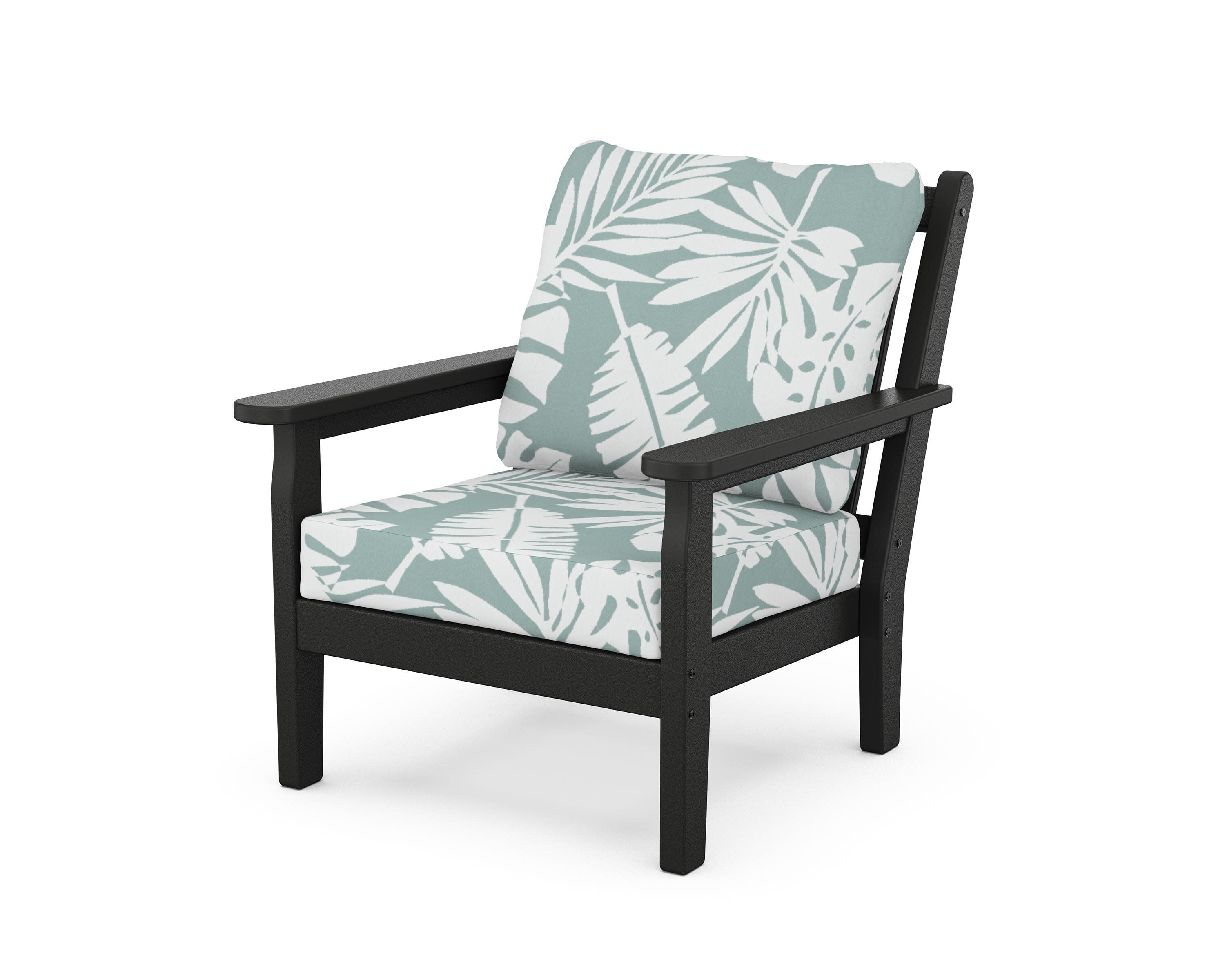 Chippendale Deep Seating Chair in Black / Leaf Glacier Spa