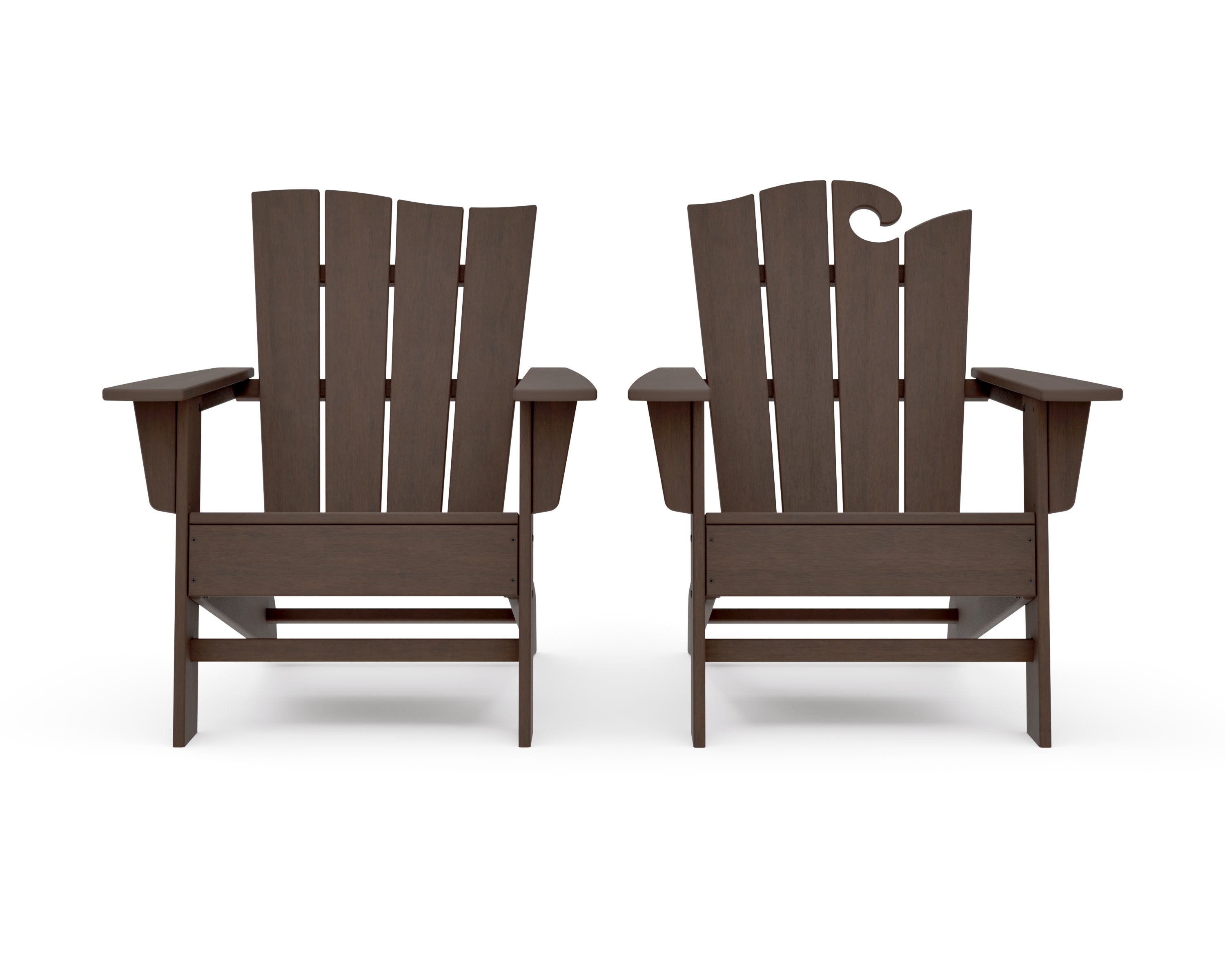 Wave 2-Piece Adirondack Set with The Wave Chair Left in Kona