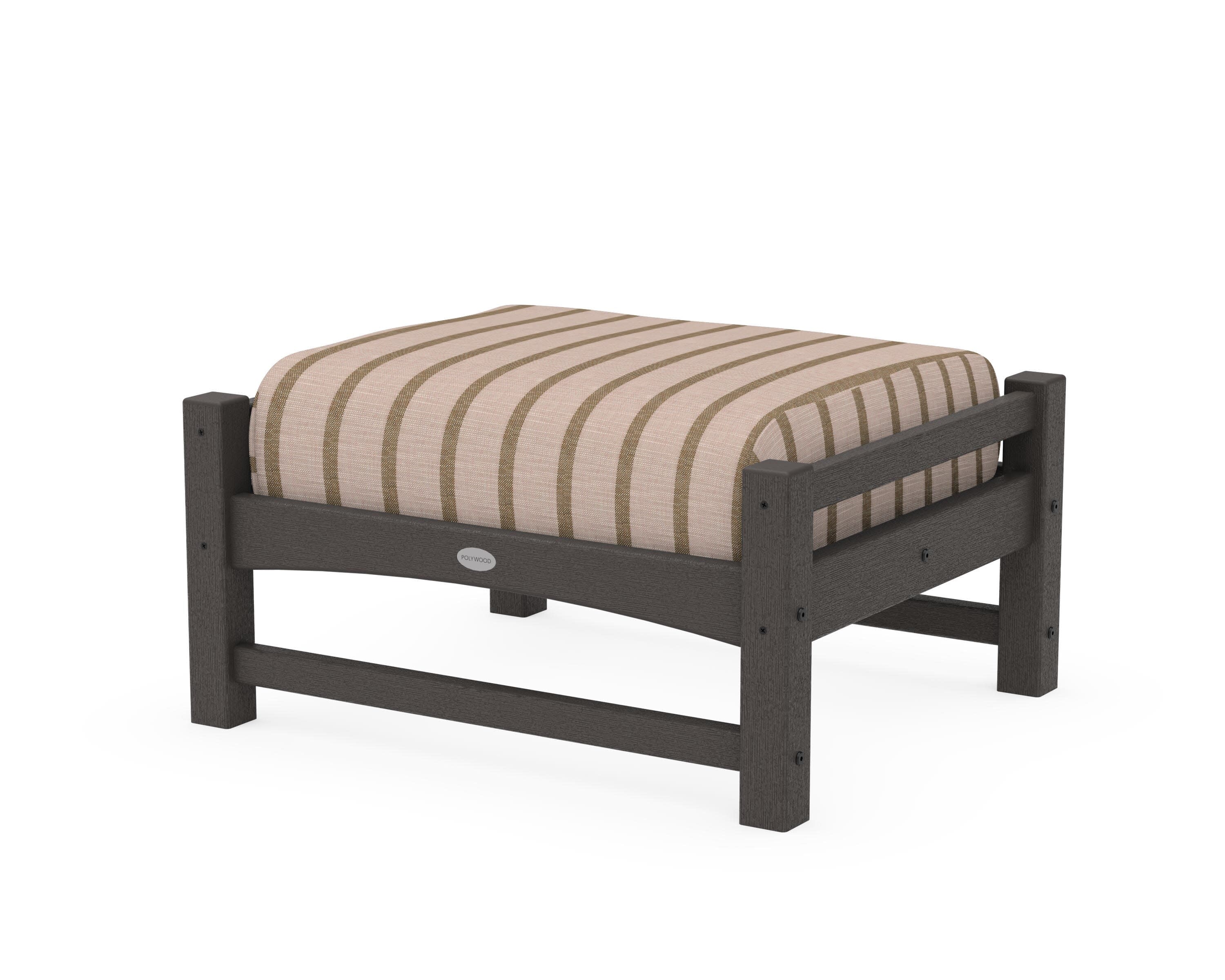Club Ottoman in Vintage Coffee / Unwind Cameo