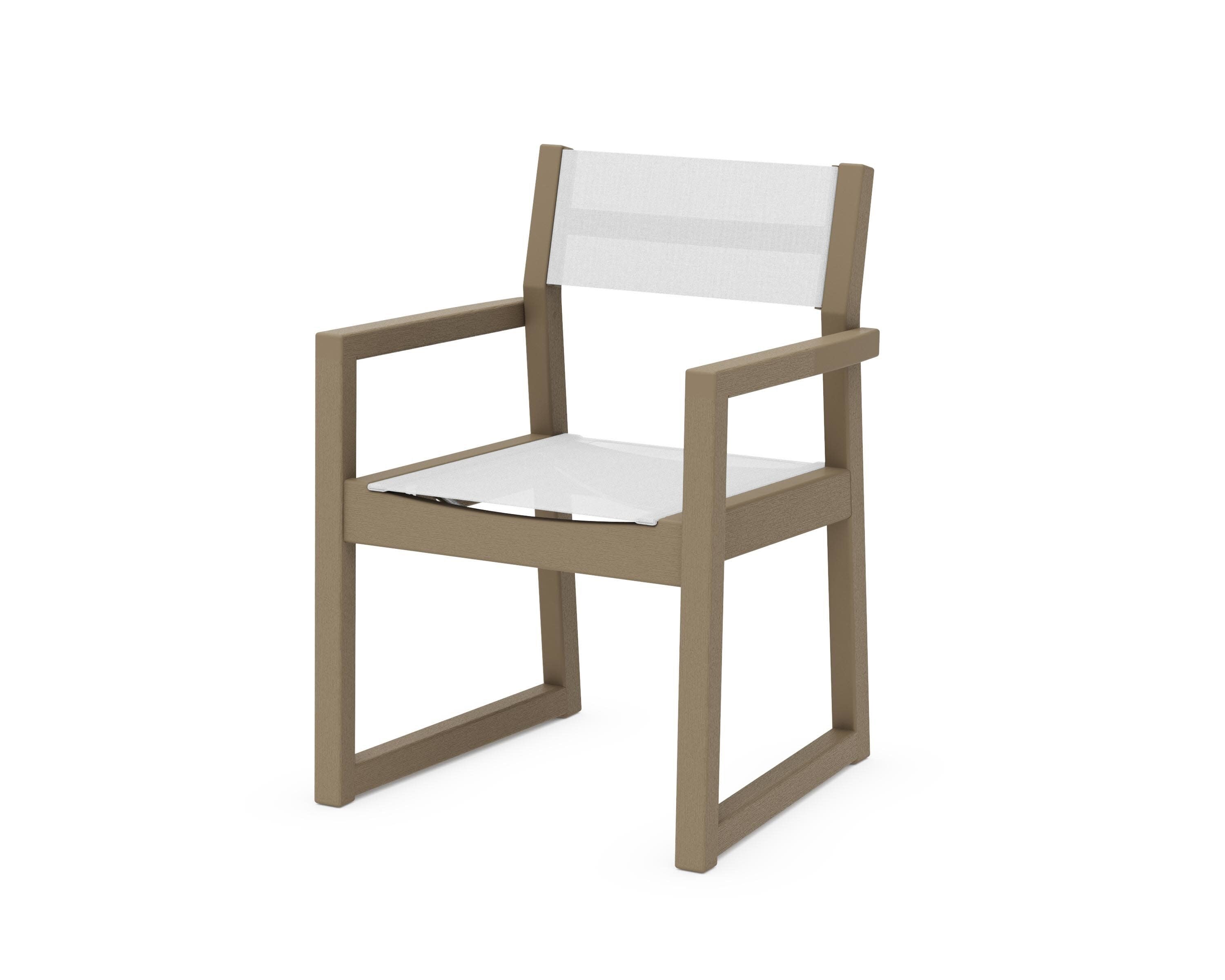 EDGE Sling Dining Arm Chair in Vintage Sahara / White Sling