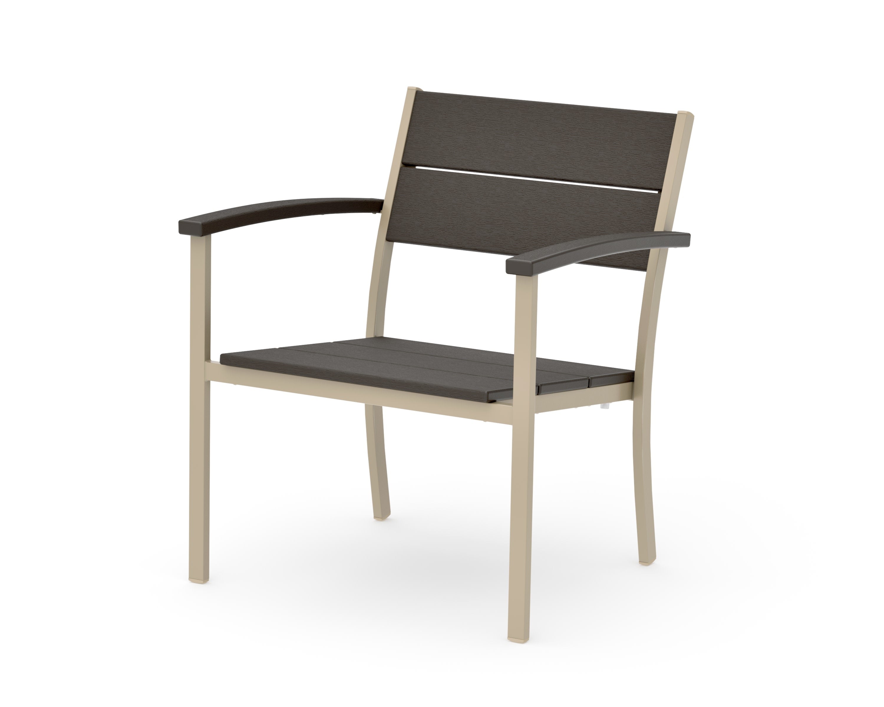Main Street Stacking Lounge Arm Chair in Sand / Vintage Coffee