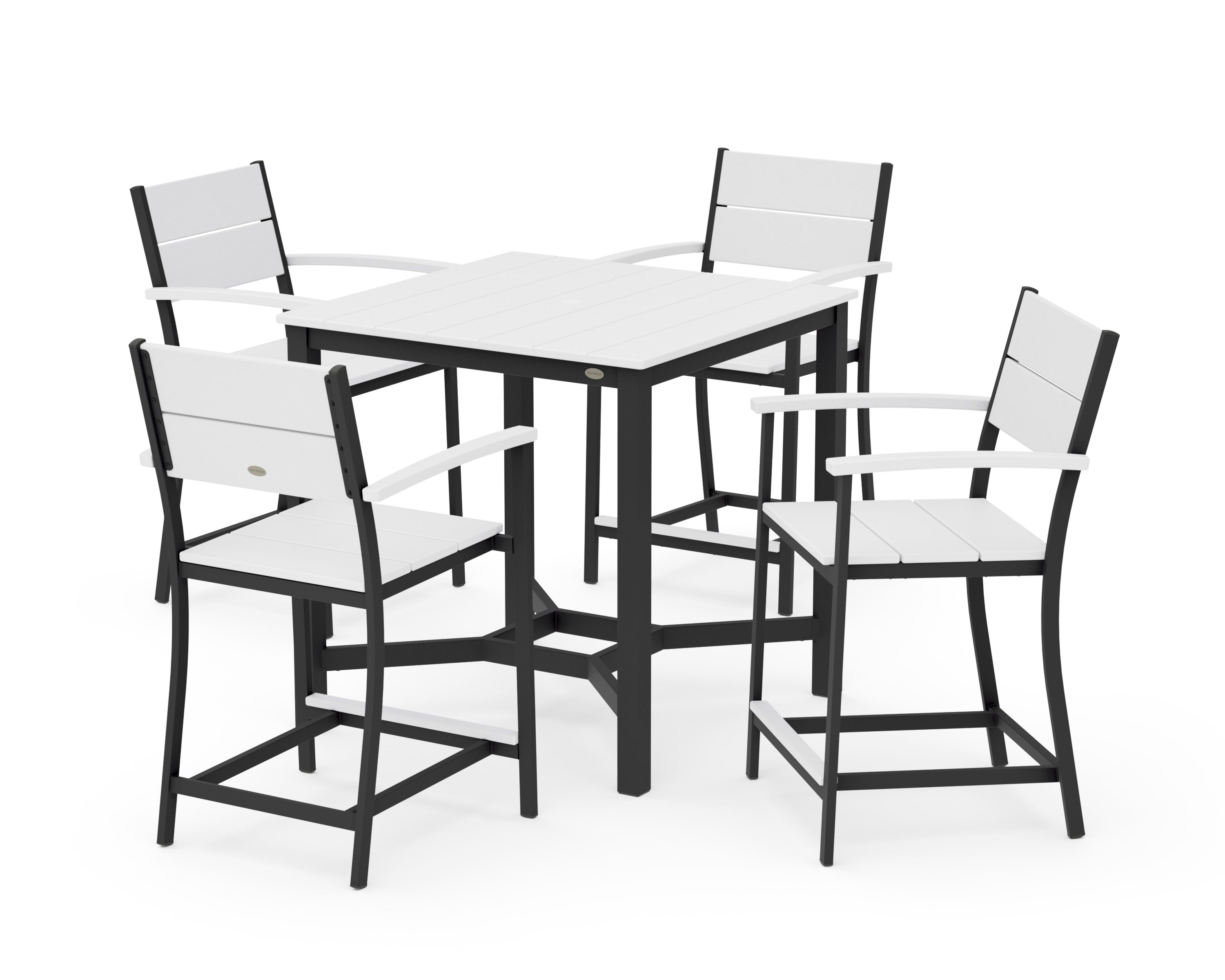 Main Street 5-Piece Counter Set in Black / White