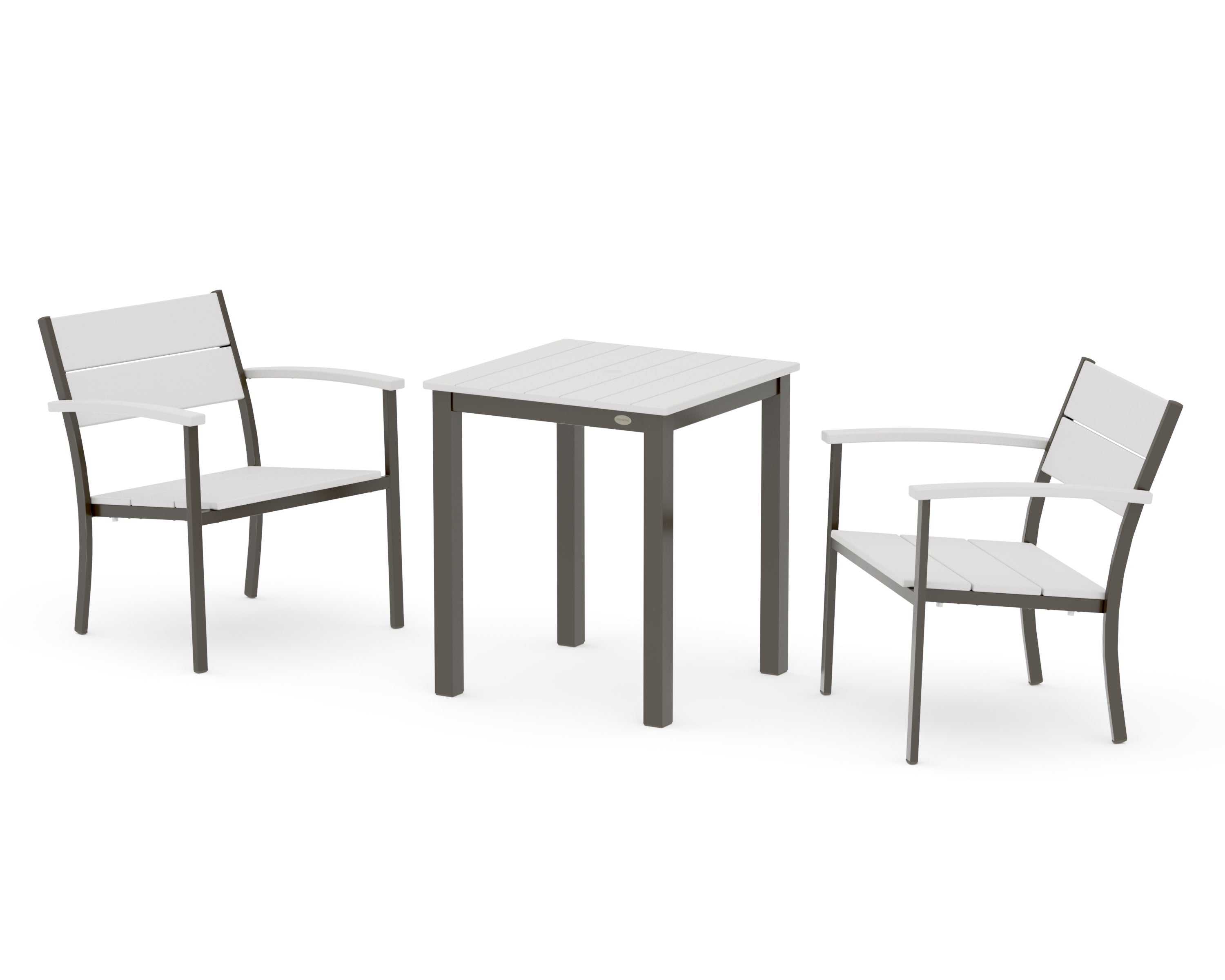 Main Street 3-Piece Square Dining Set in Bronze / Vintage White