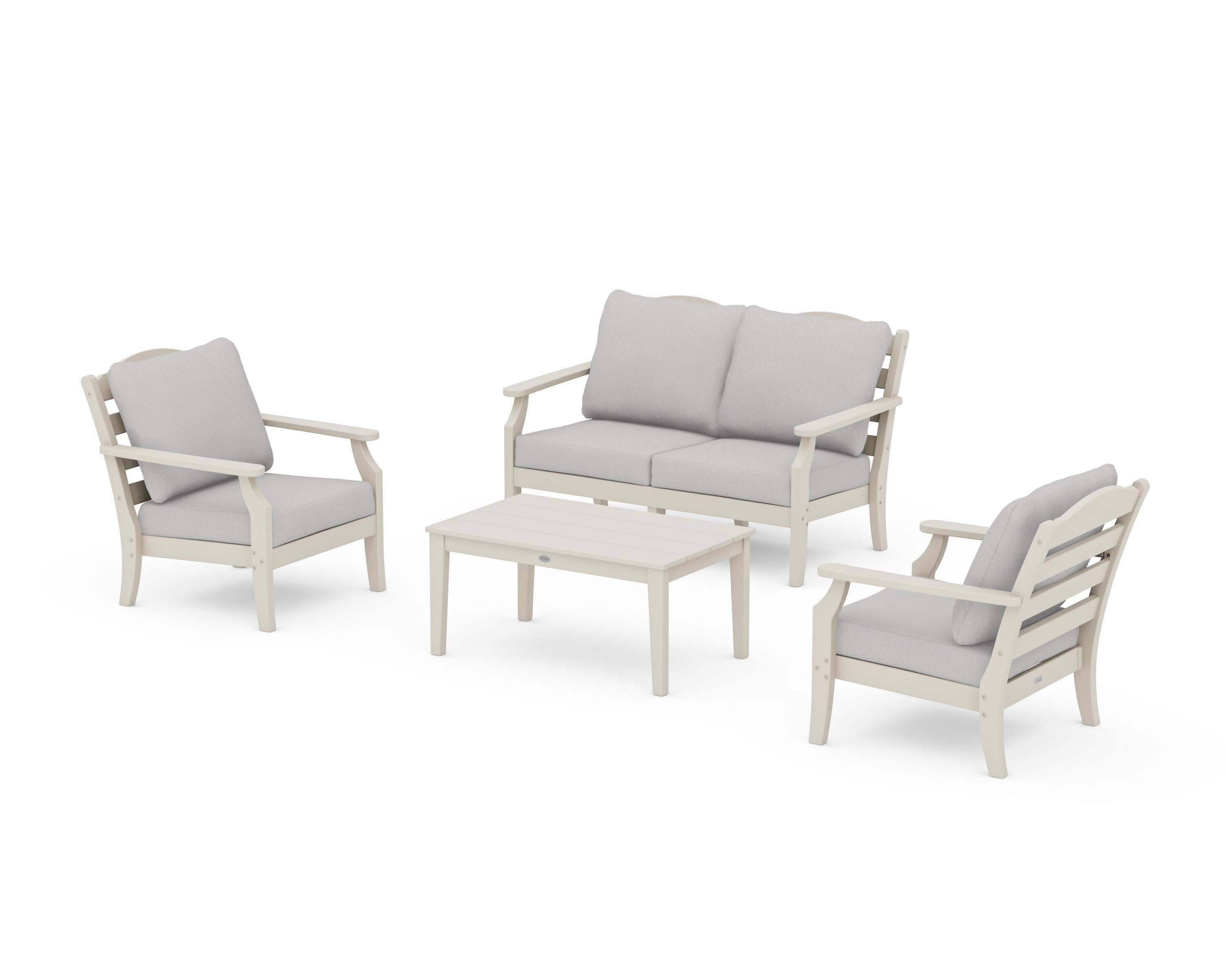 Savannah 4-Piece Deep Seating Set with Loveseat in Sand / Diamond in the Rough