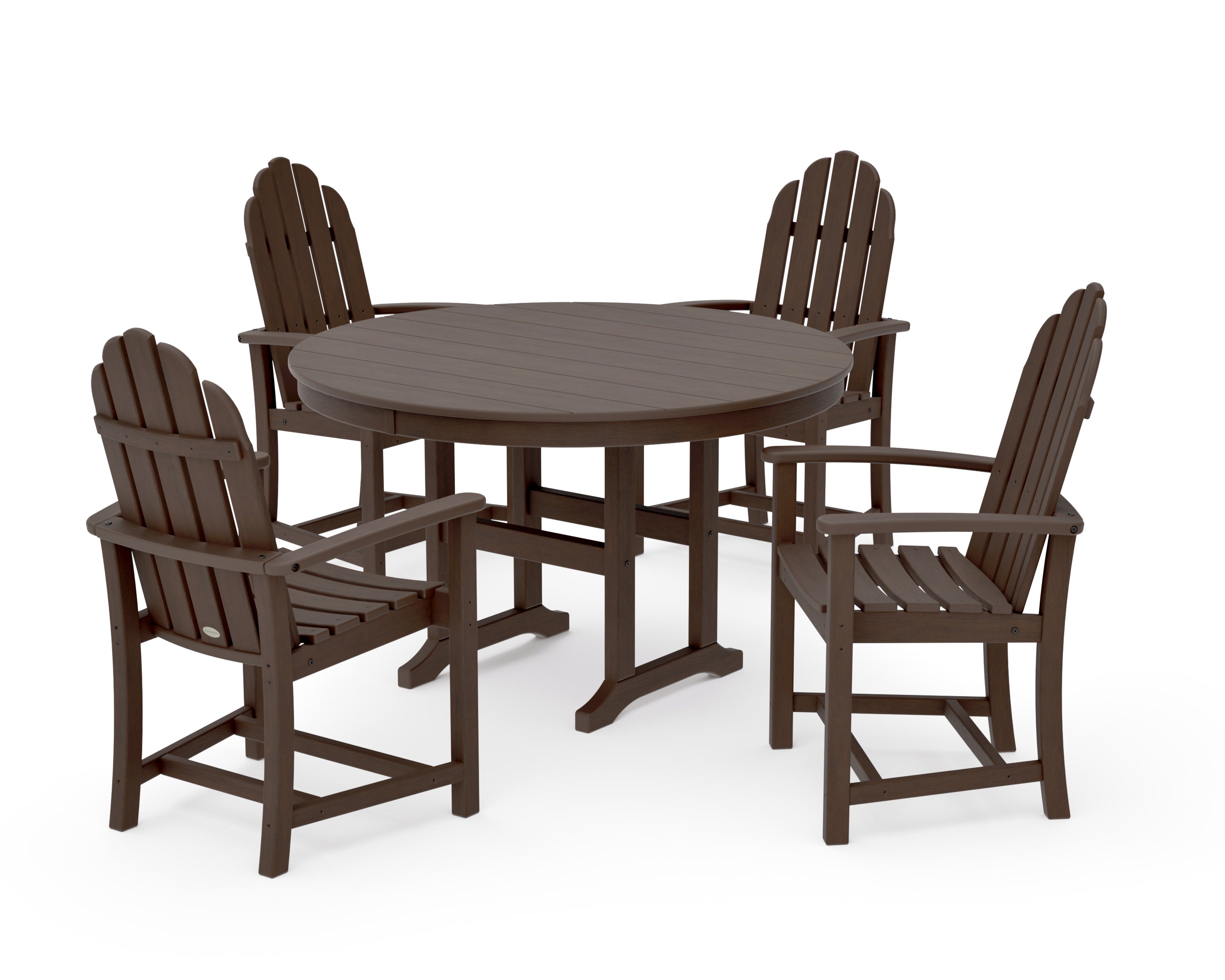 Classic Adirondack 5-Piece Round Farmhouse Dining Set in Kona