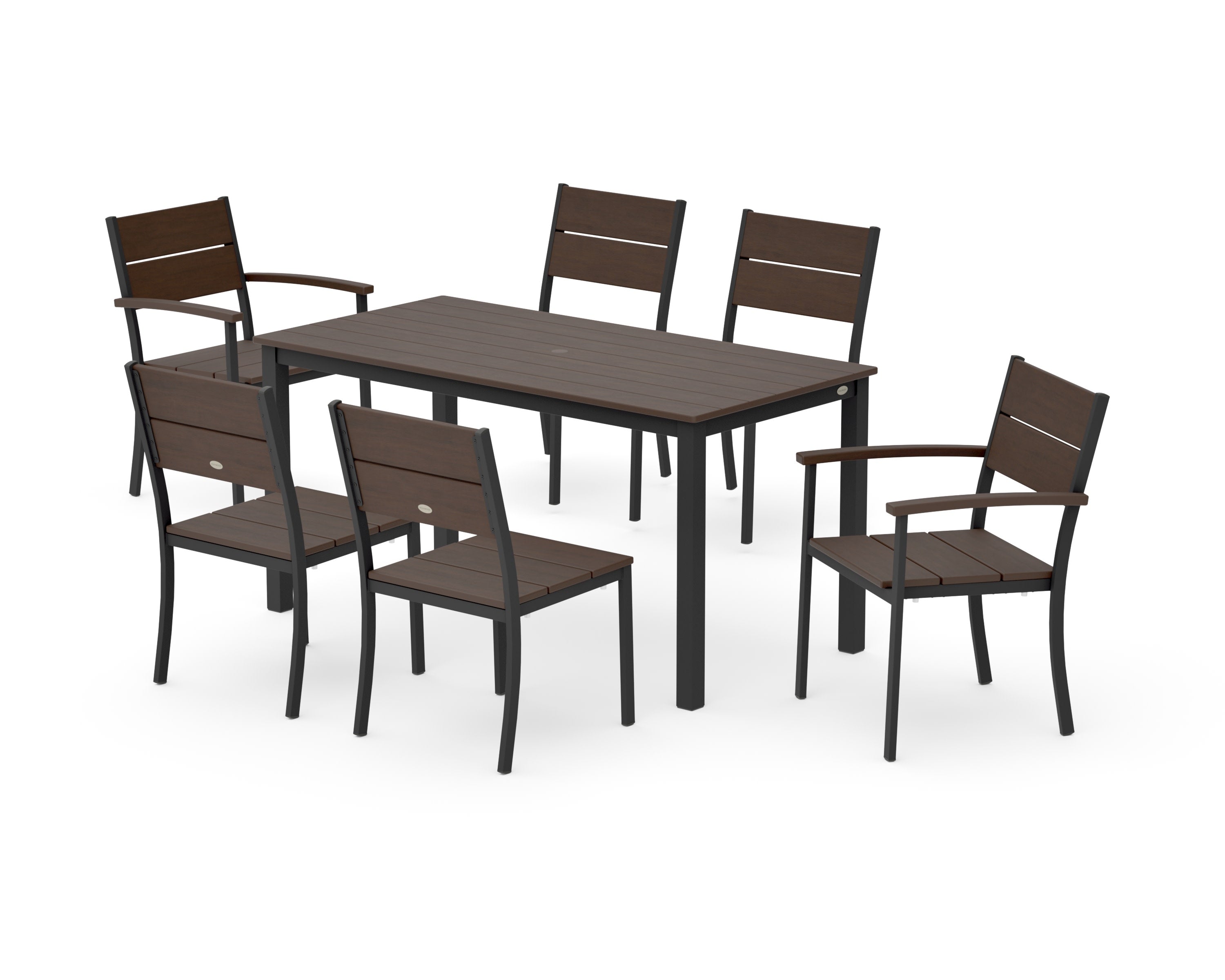 Main Street 7-Piece Dining Set in Black / Kona