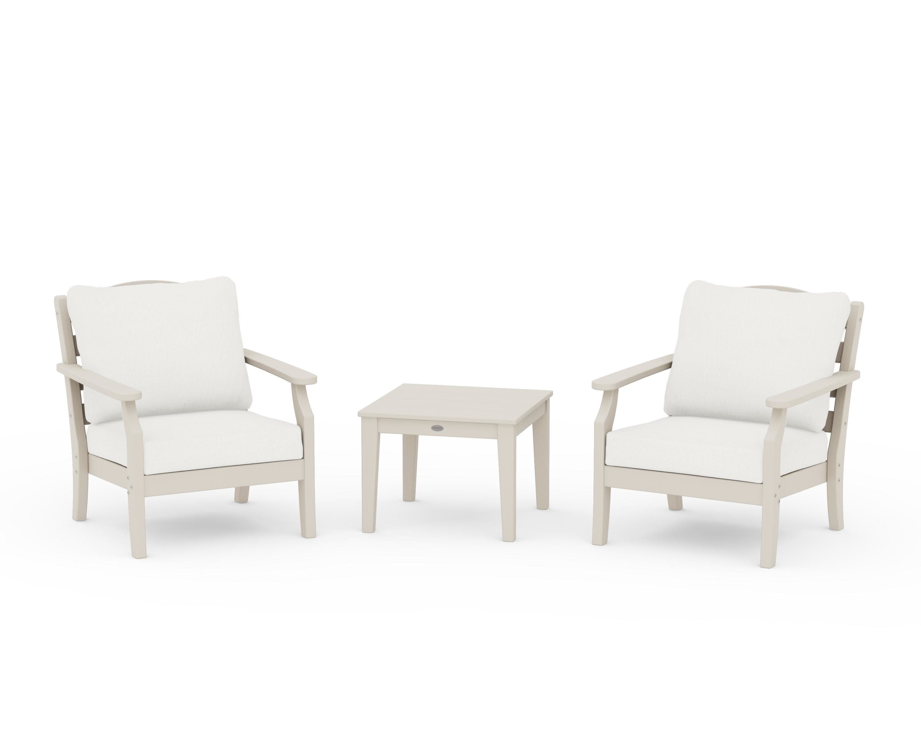 Savannah 3-Piece Deep Seating Set in Sand / Natural Linen