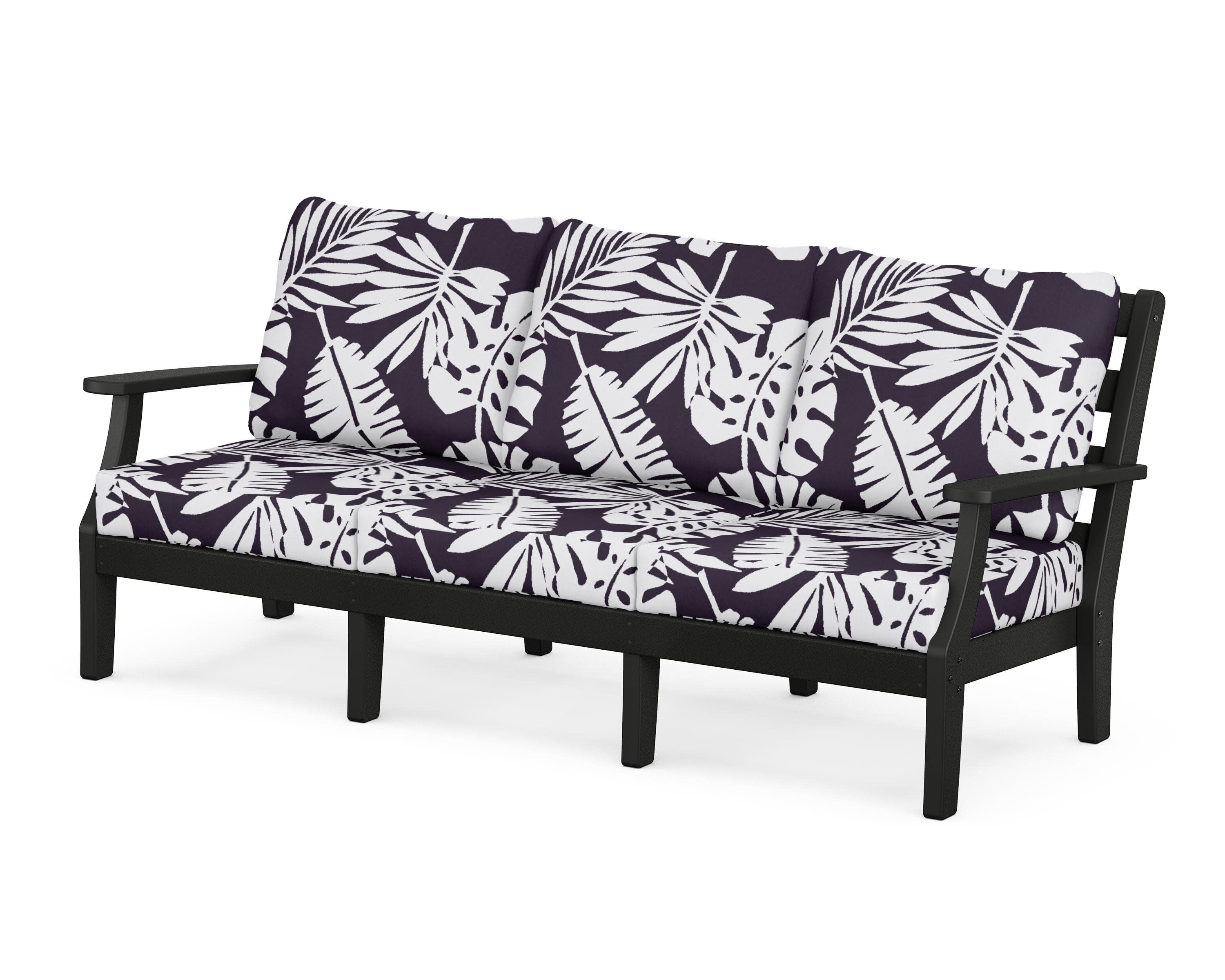 Chesapeake Deep Seating Sofa in Black / Leaf Navy