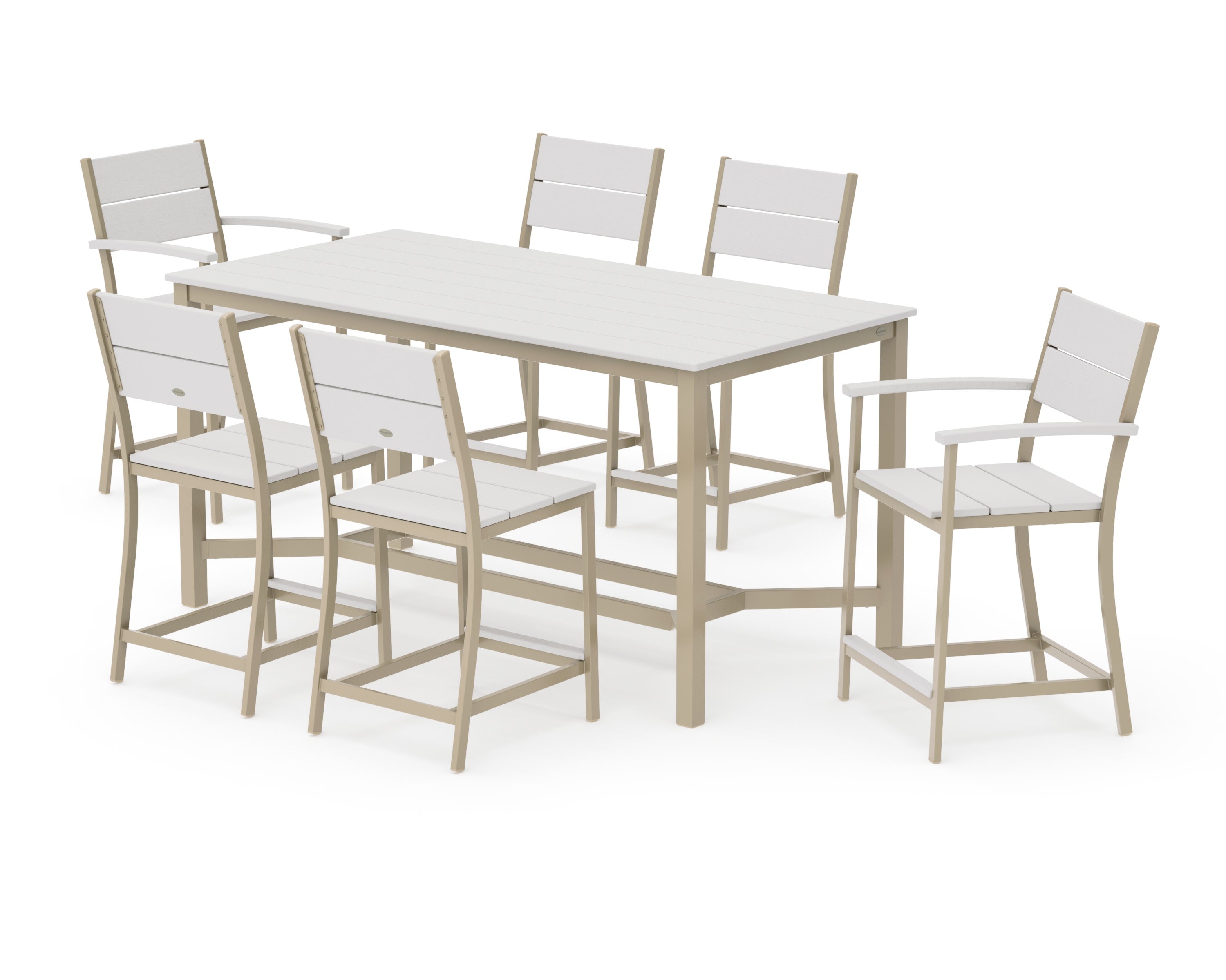 Main Street 7-Piece Counter Set in Sand / Vintage White