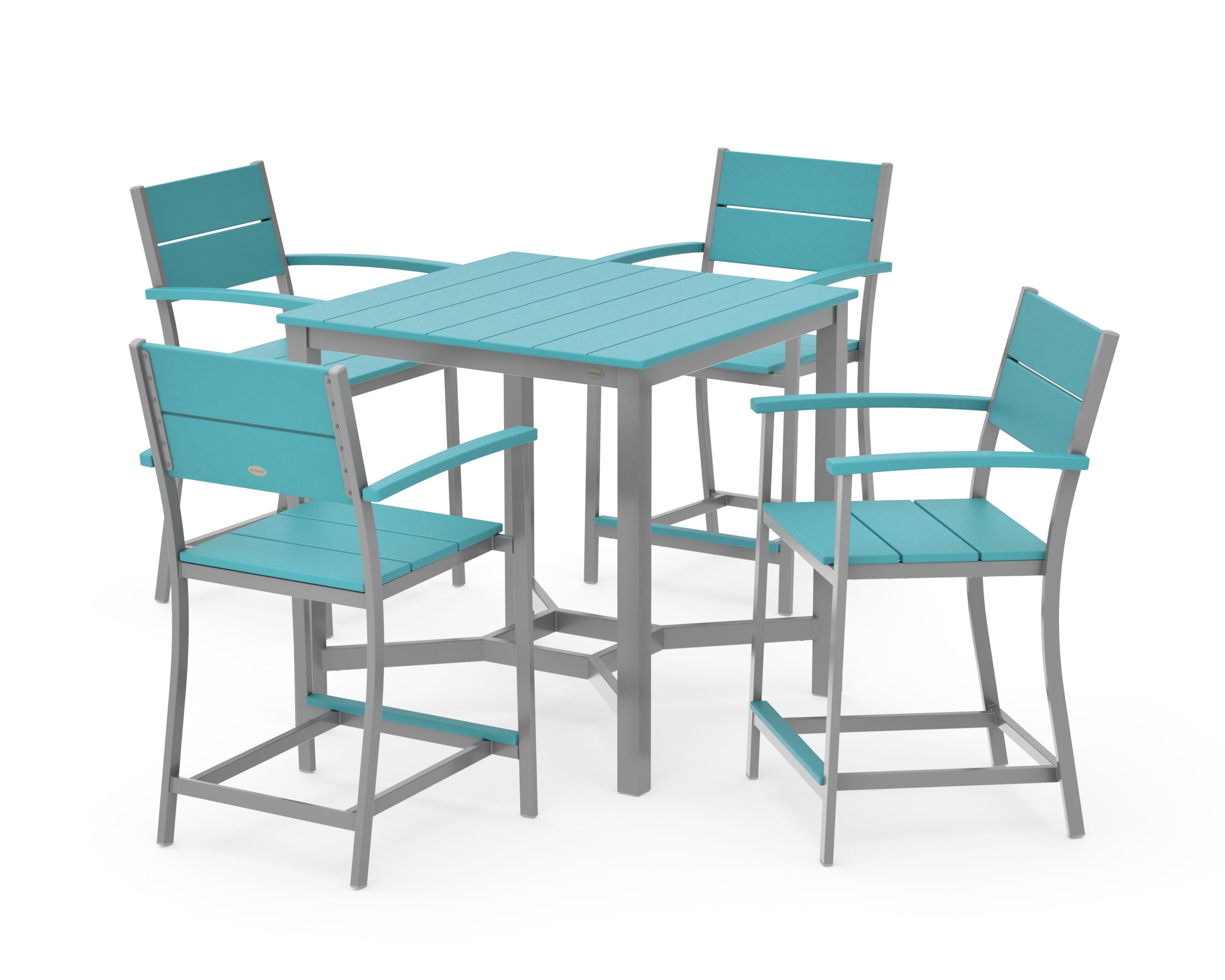 Main Street 5-Piece Counter Set in Silver / Aruba