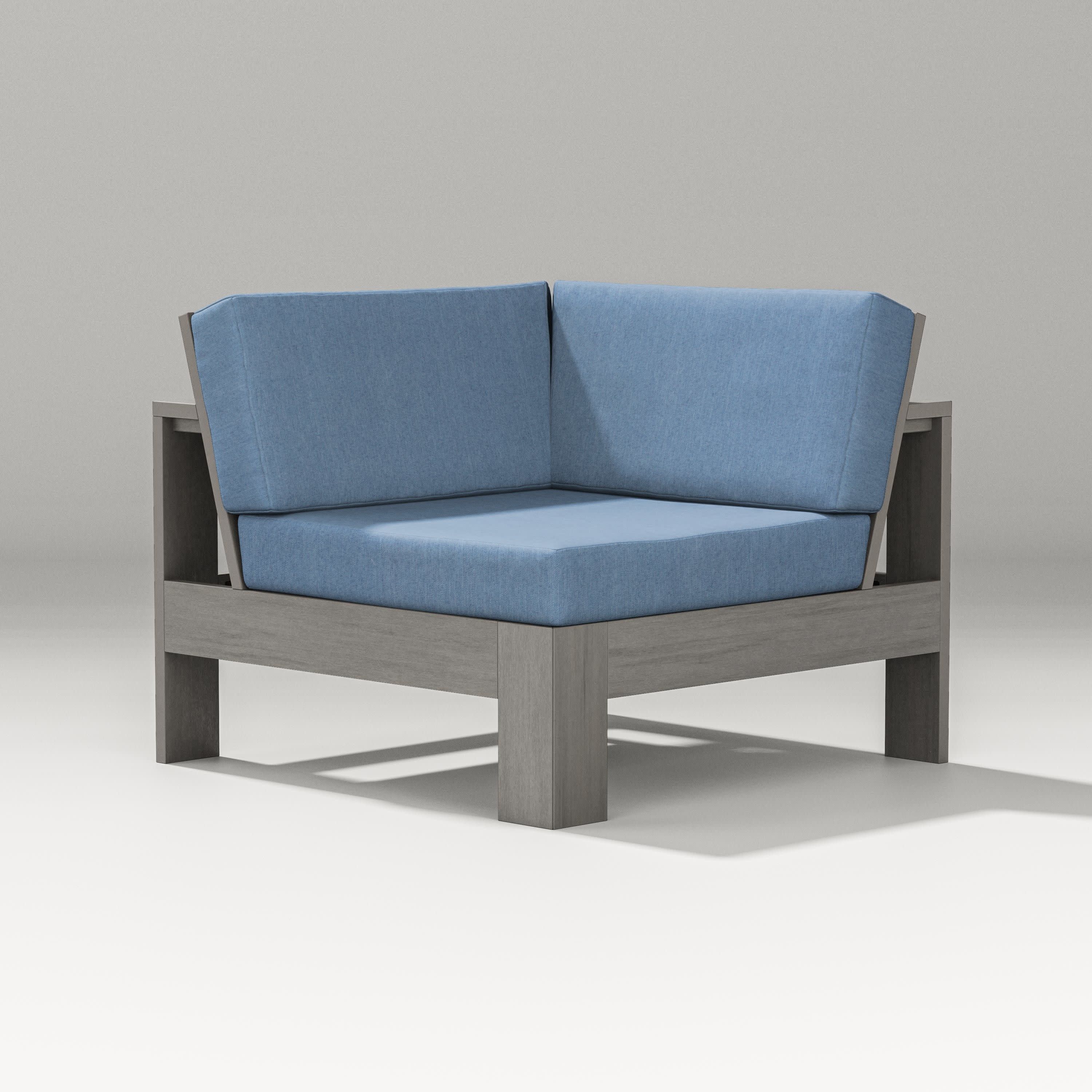 Latitude Modular Corner Chair in Driftwood / Sky Blue