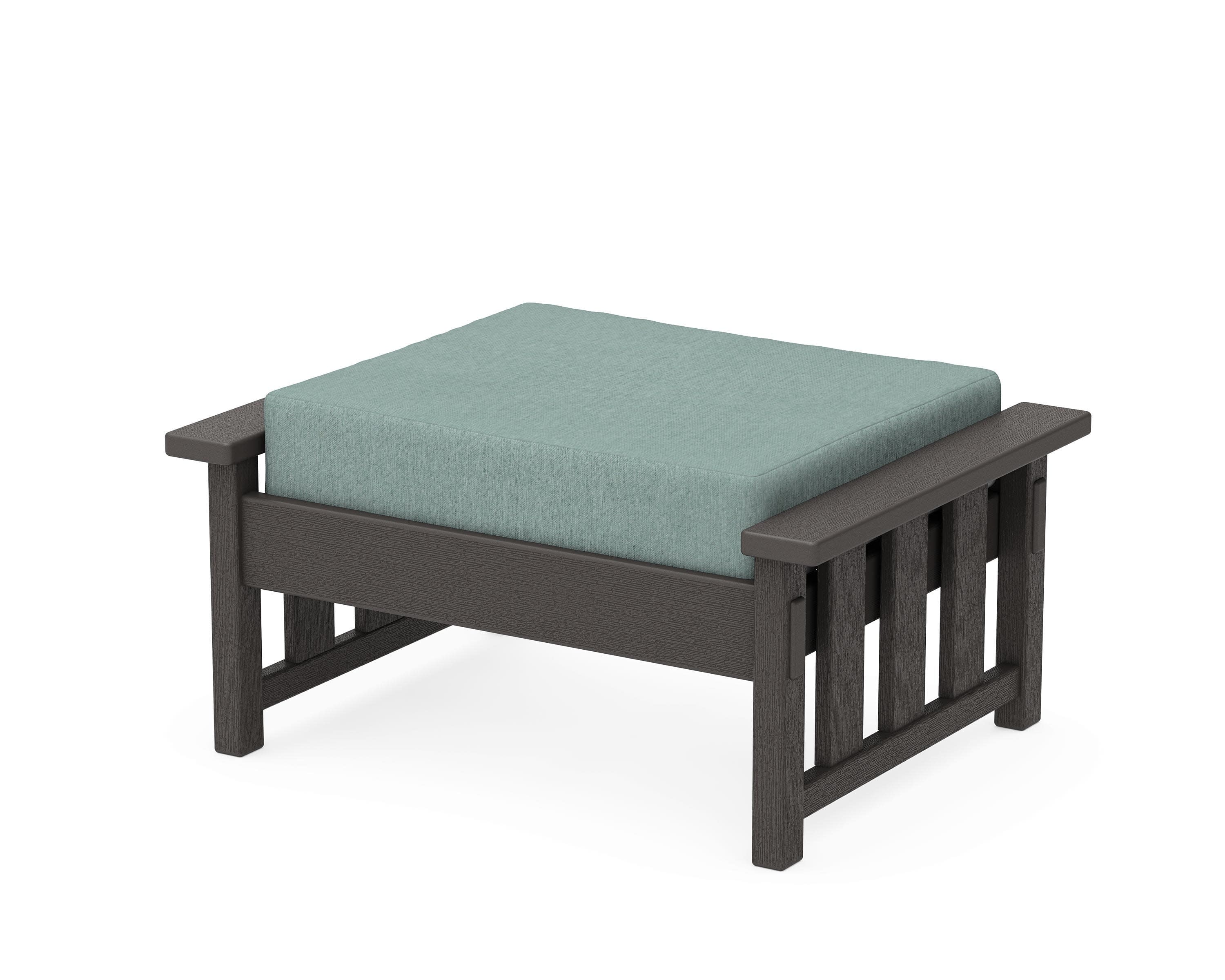 Acadia Deep Seating Ottoman in Vintage Coffee / Glacier Spa
