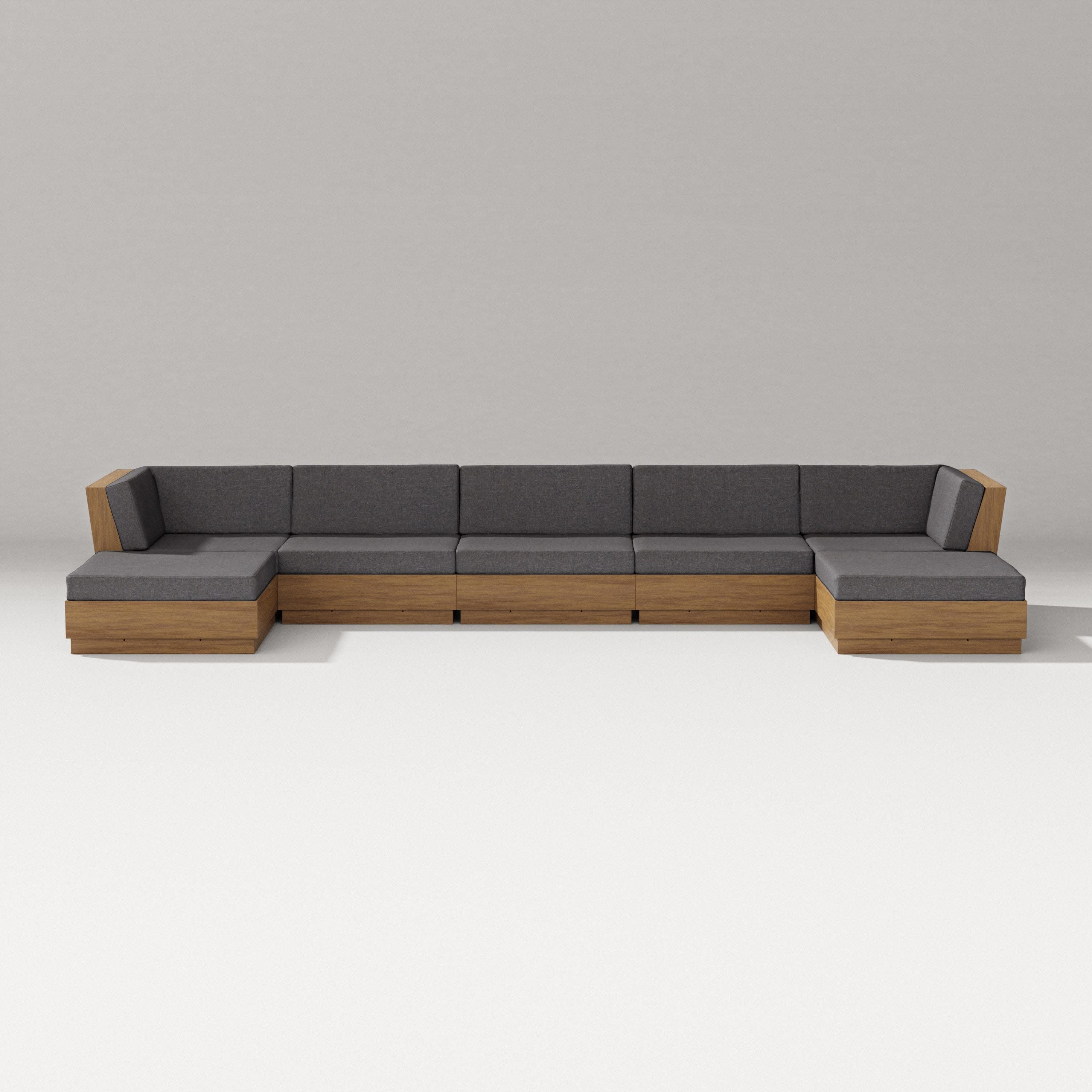 Elevate 7-Piece Double Chaise Sectional in Natural / Ash Charcoal
