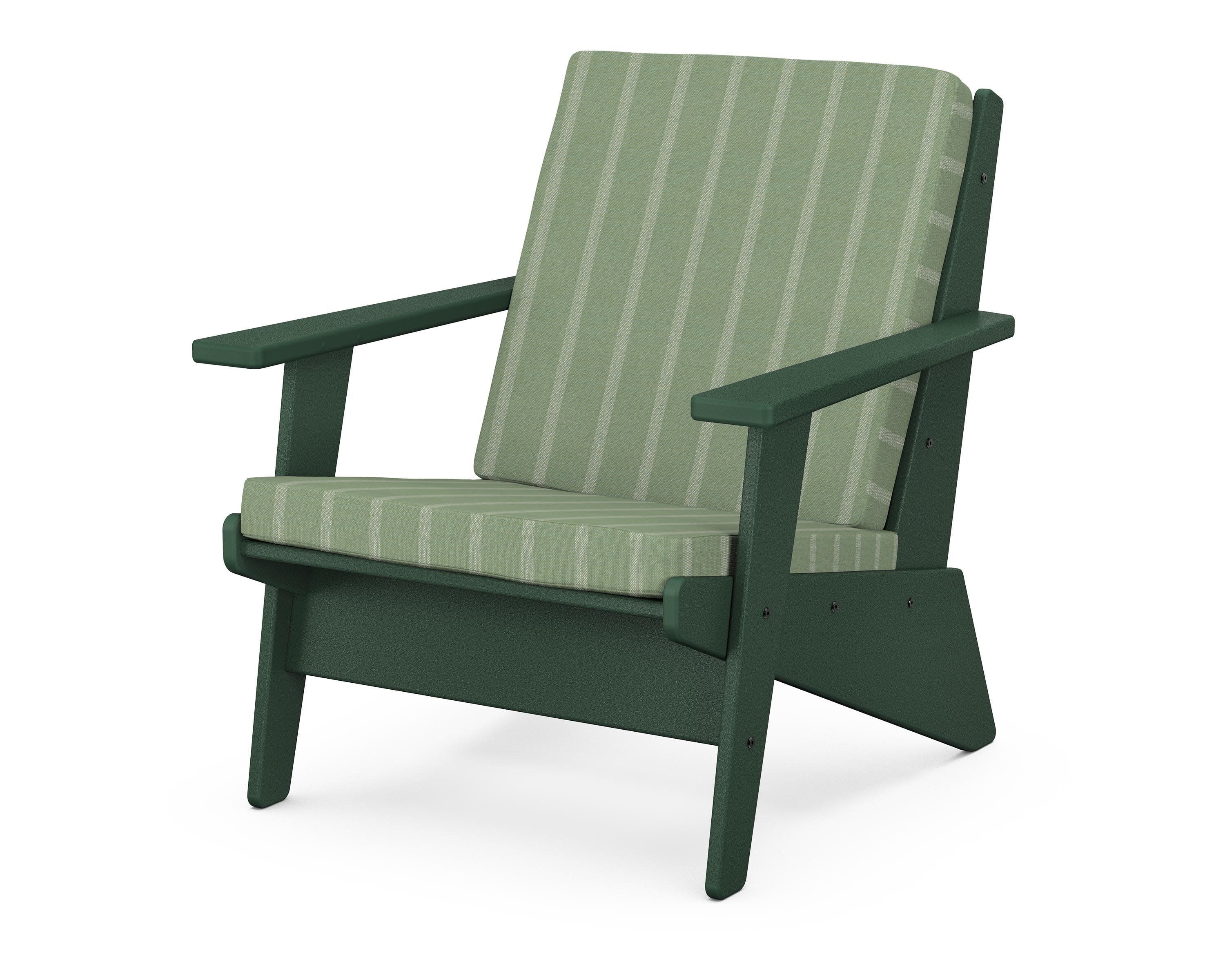 Riviera Modern Lounge Chair in Green / Unwind Rainwashed