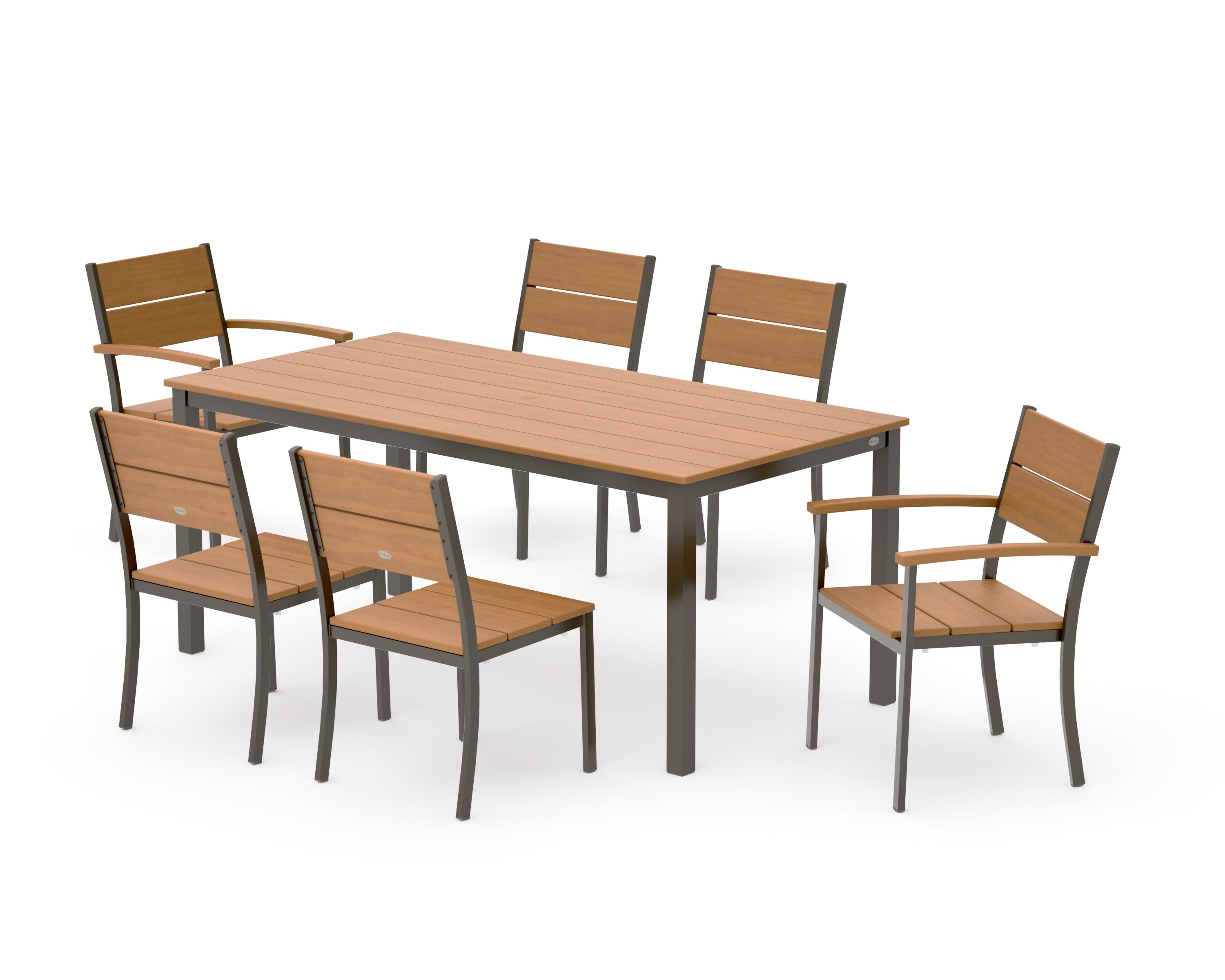 Main Street 7-Piece Dining Set in Bronze / Natural