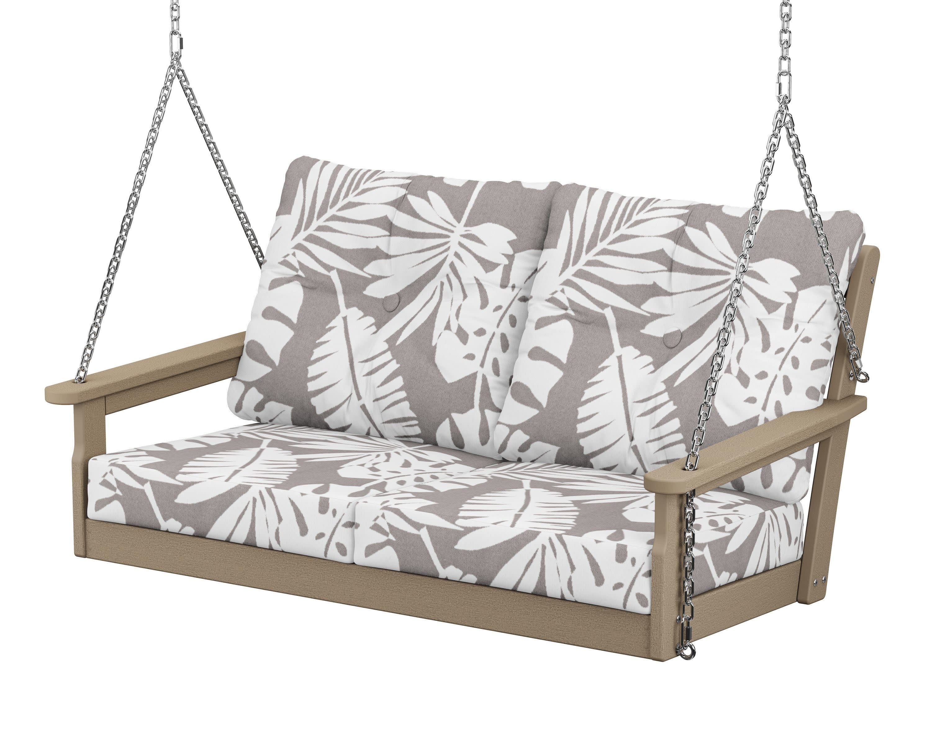 Vineyard Deep Seating Swing in Vintage Sahara / Leaf Grey Mist