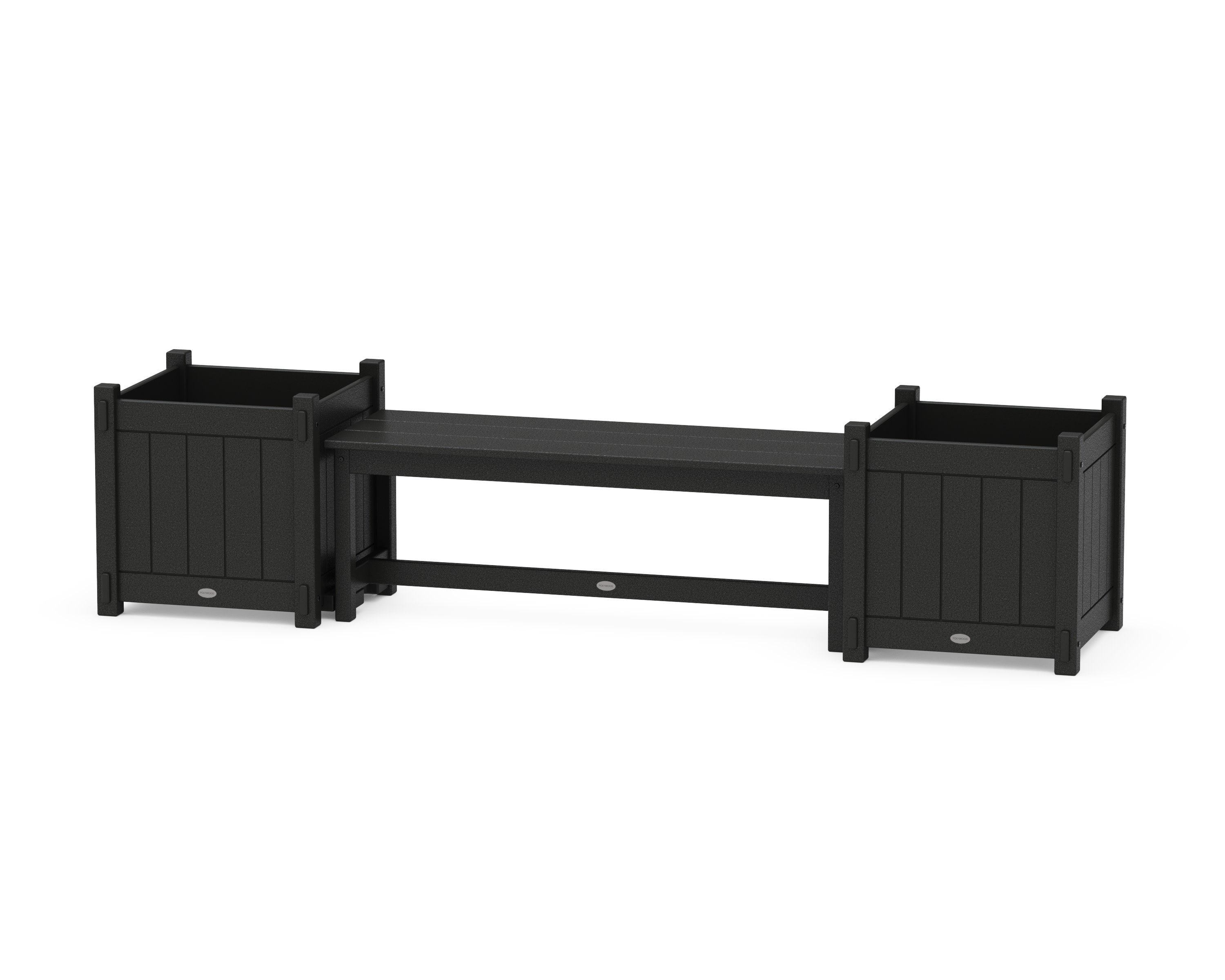 48" Vineyard Straight Planter Bench Set - Large in Black
