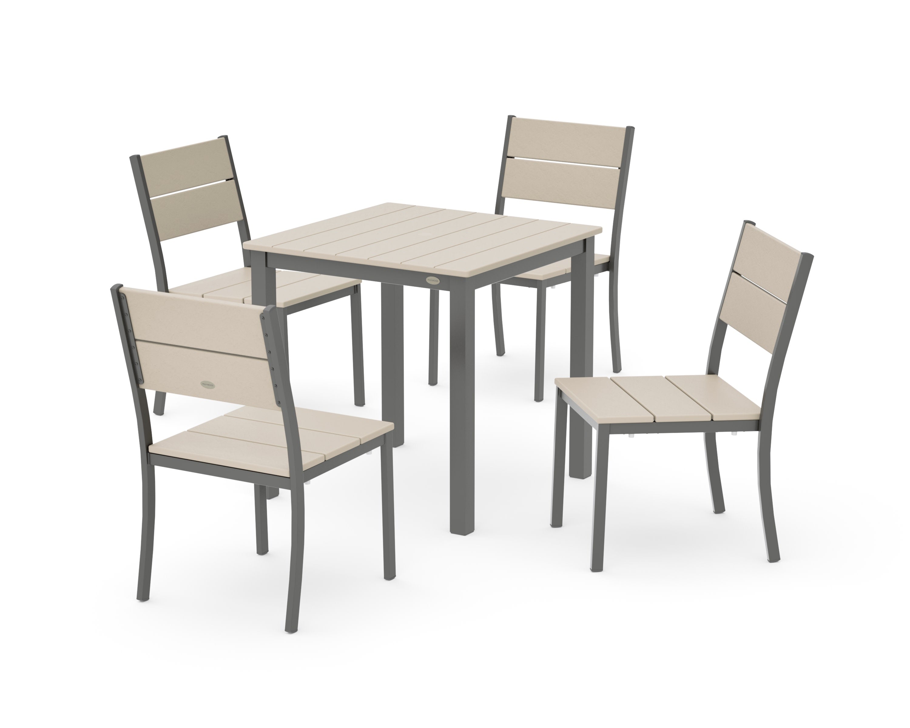 Main Street 5-Piece Square Dining Set- Small in Charcoal / Sand