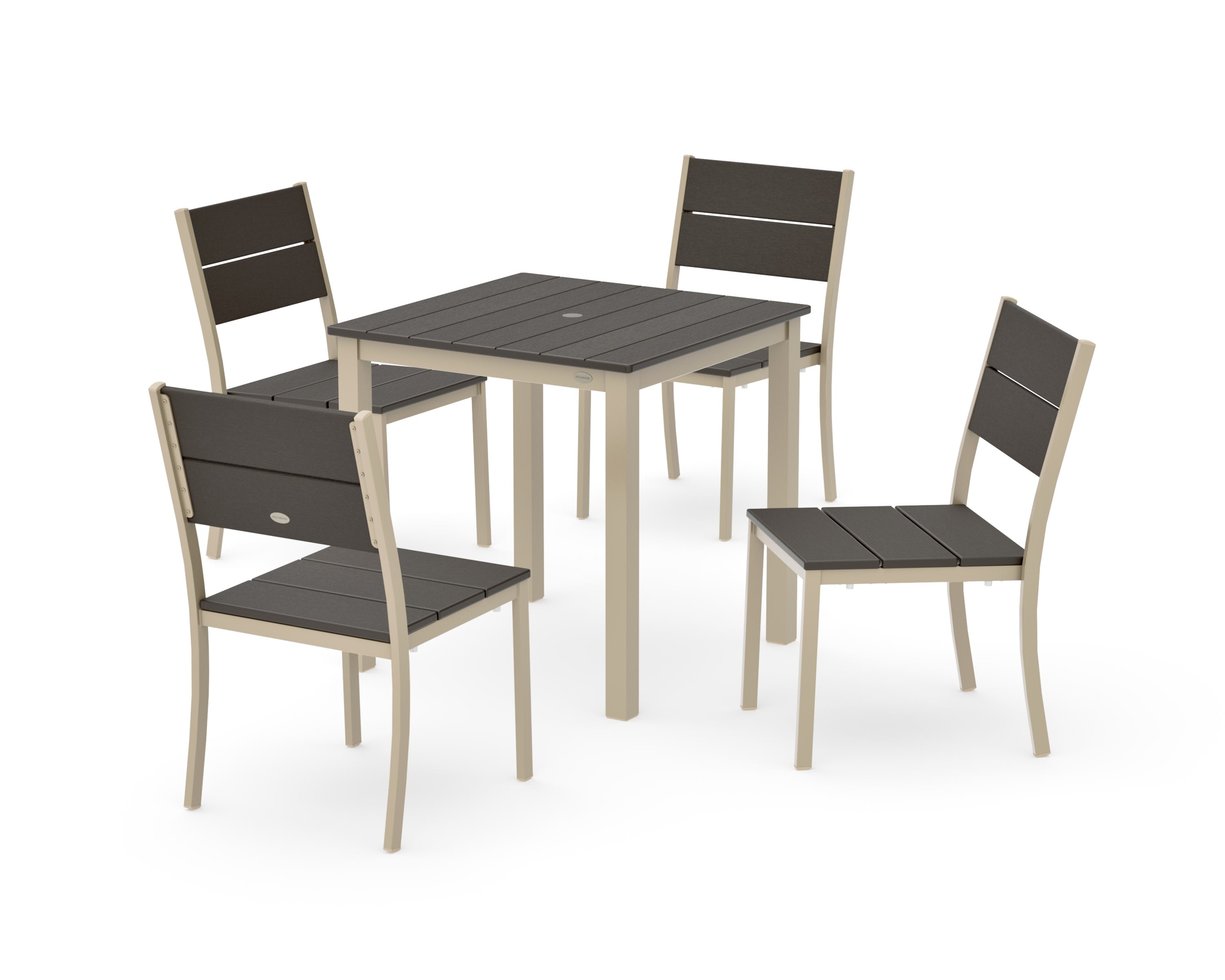 Main Street 5-Piece Square Dining Set- Small in Sand / Vintage Coffee