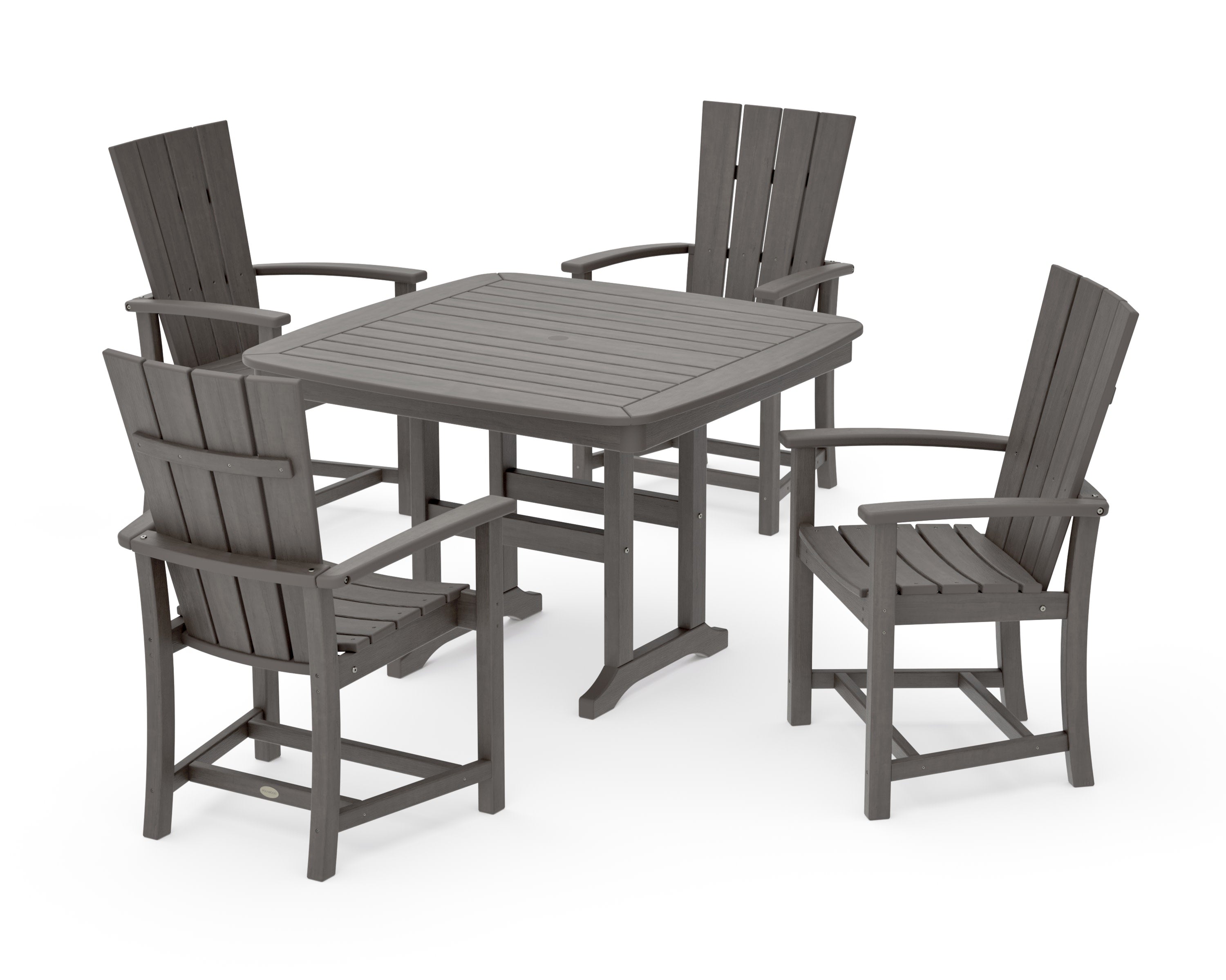 Quattro 5-Piece Dining Set with Trestle Legs in Driftwood