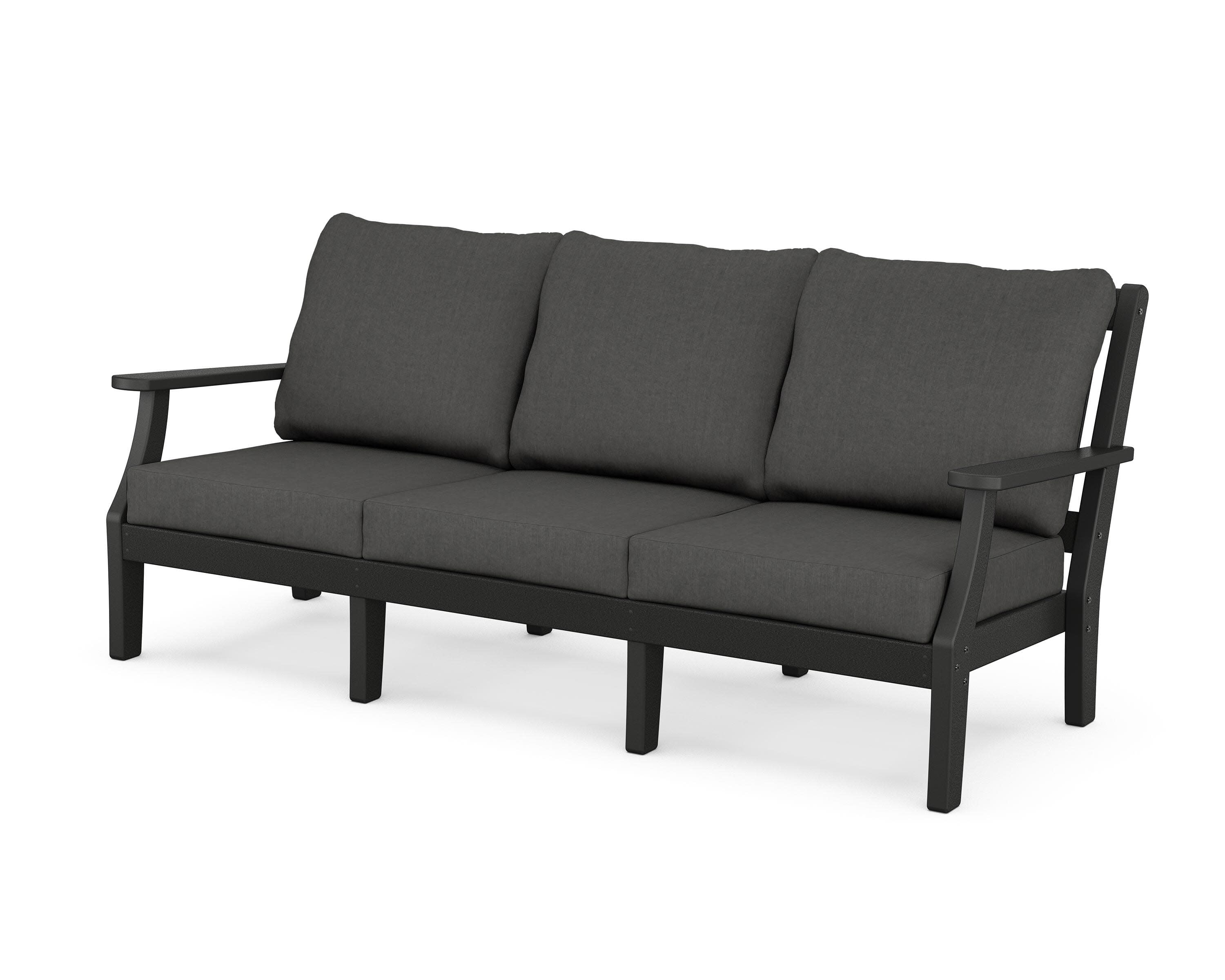 Chinoiserie Deep Seating Sofa in Black / Spectrum Carbon