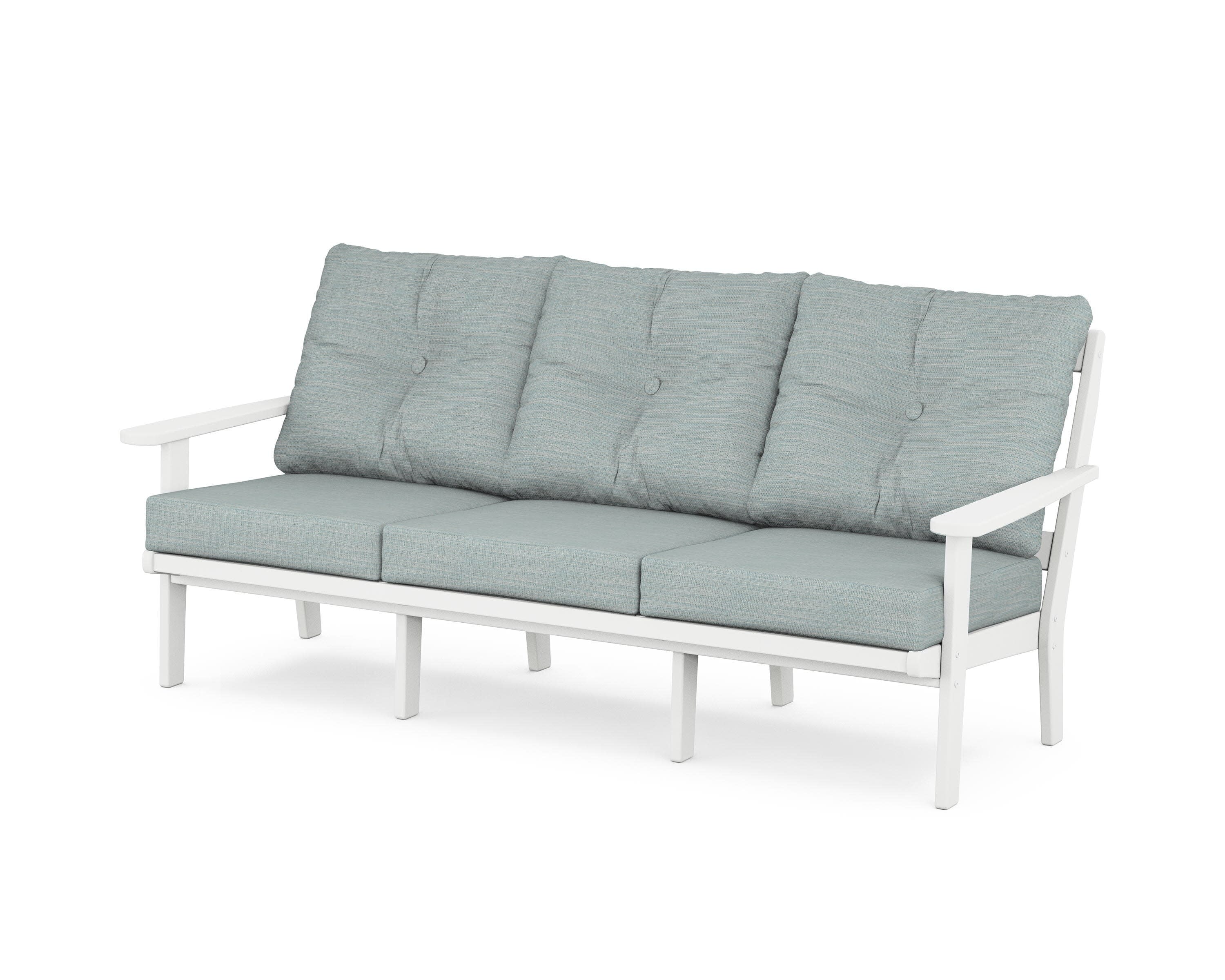 Mission Deep Seating Sofa in White / Soothe Mist