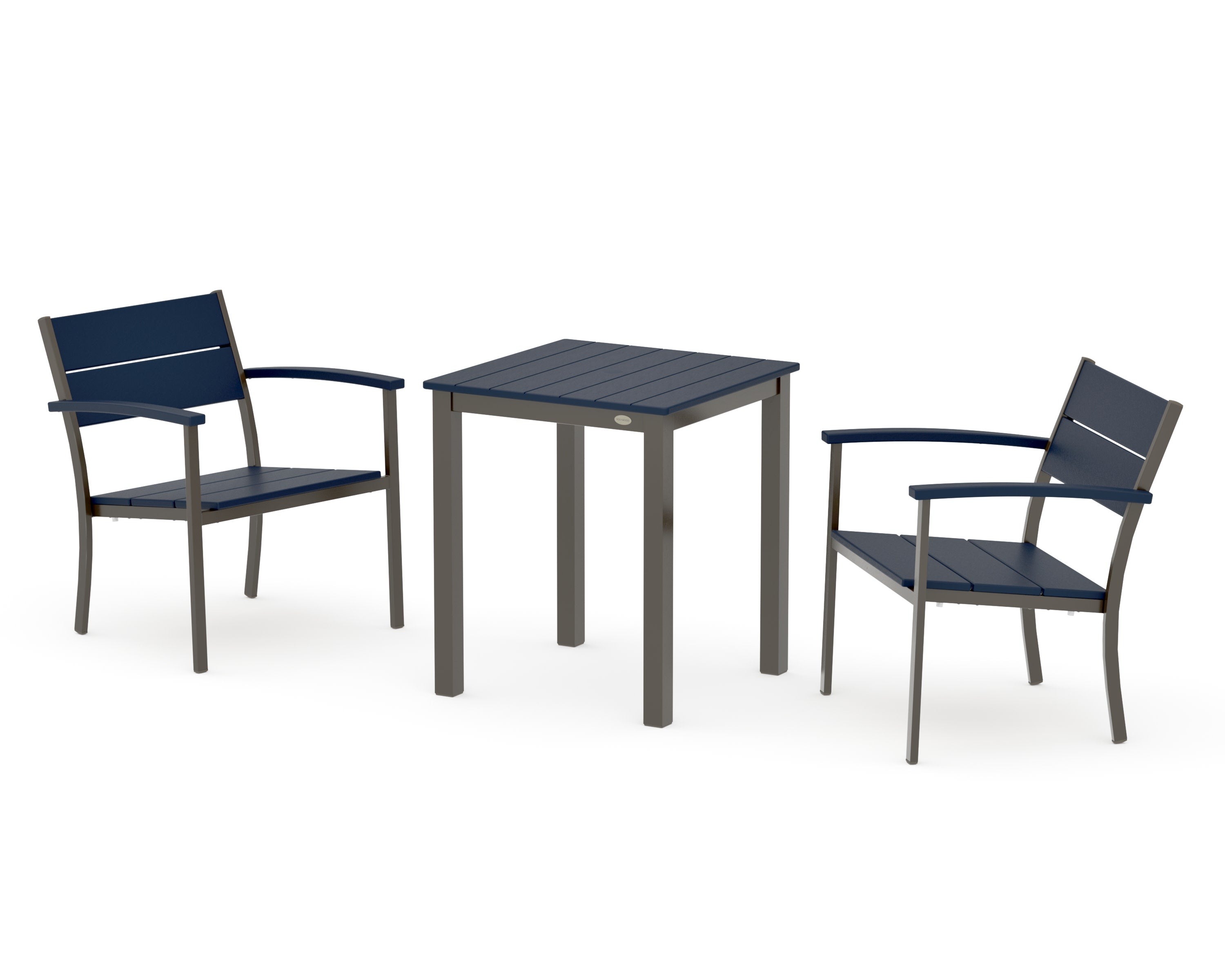 Main Street 3-Piece Square Dining Set in Bronze / Navy